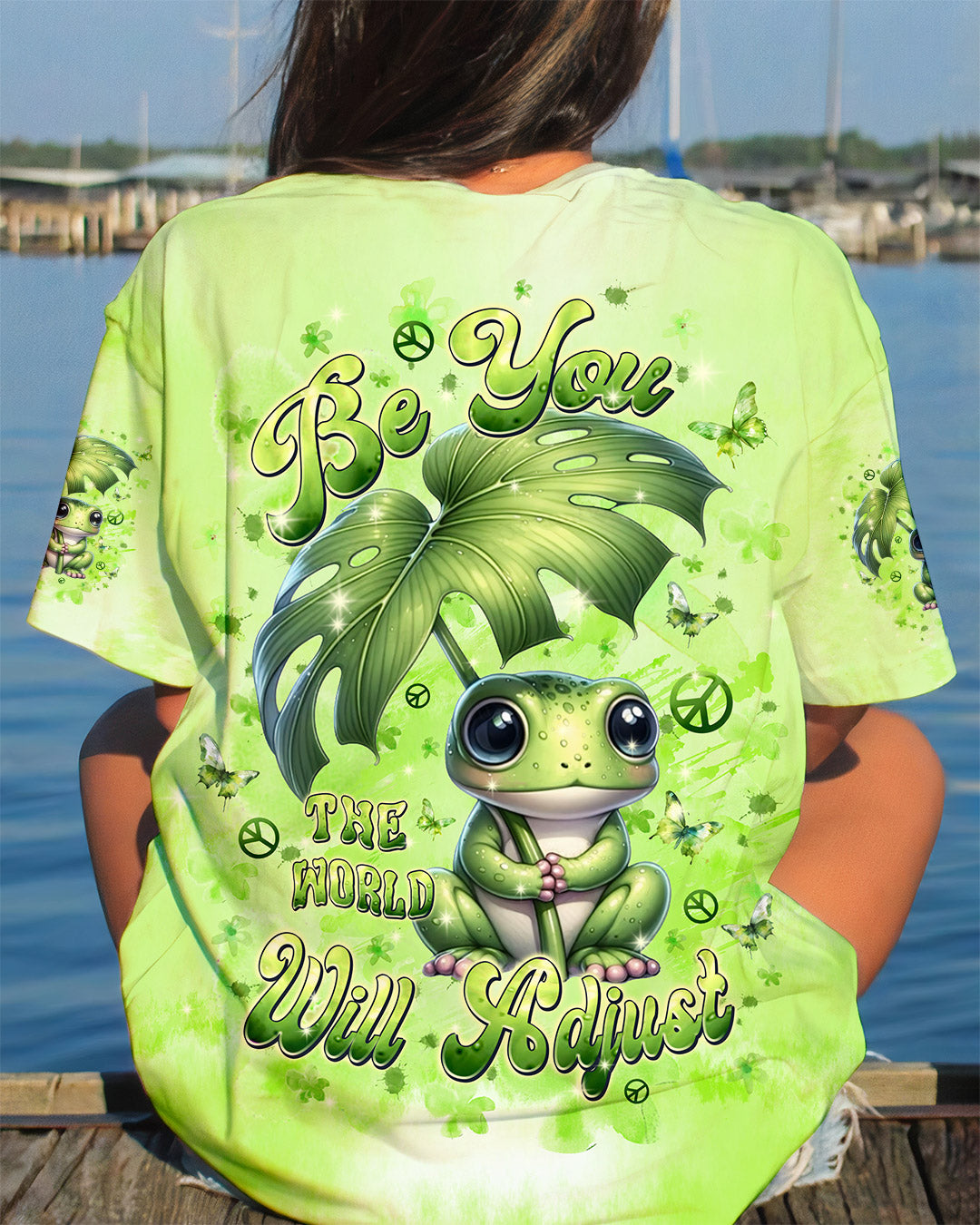 BE YOU THE WORLD WILL ADJUST FROG ALL OVER PRINT - TLPQ0908245