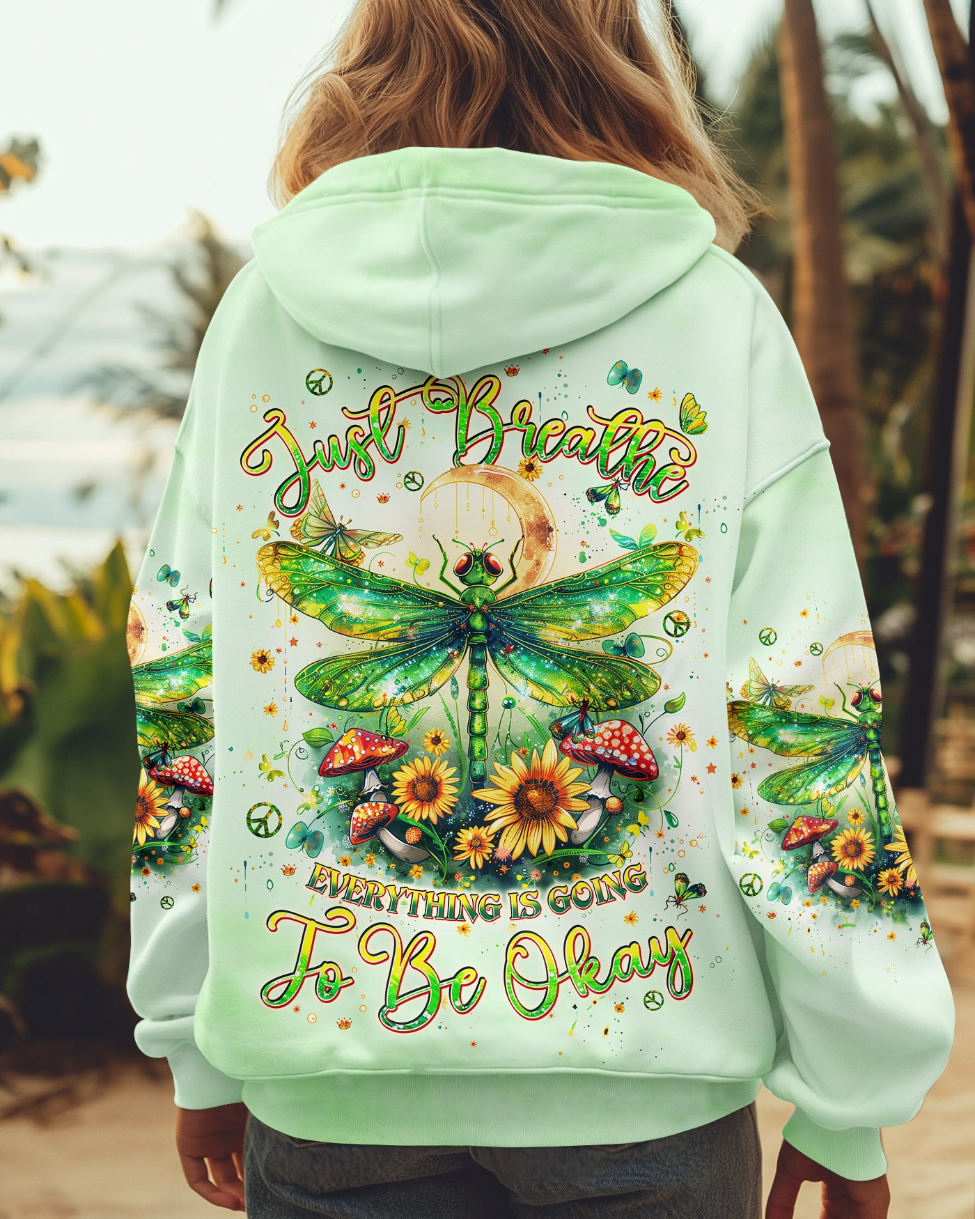 JUST BREATHE DRAGONFLY ALL OVER PRINT - TLPQ1009244