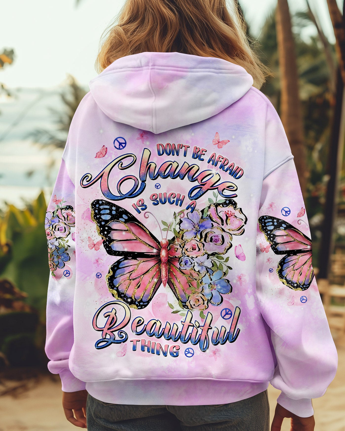 CHANGE IS SUCH A BEAUTIFUL THING BUTTERFLY ALL OVER PRINT - TLPQ1010243