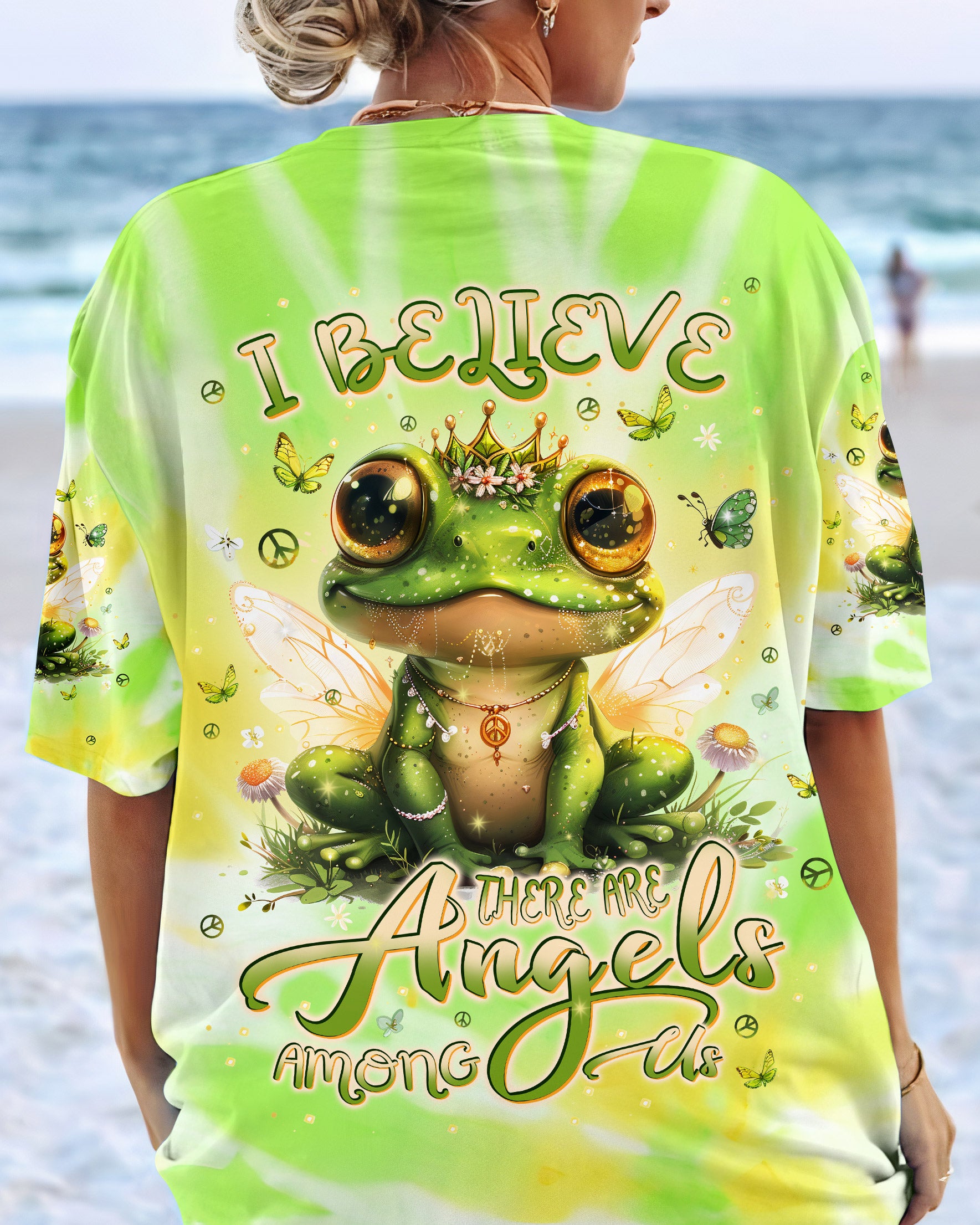 I BELIEVE THERE ARE ANGELS AMONG US FROG ALL OVER PRINT - TLPQ1104243