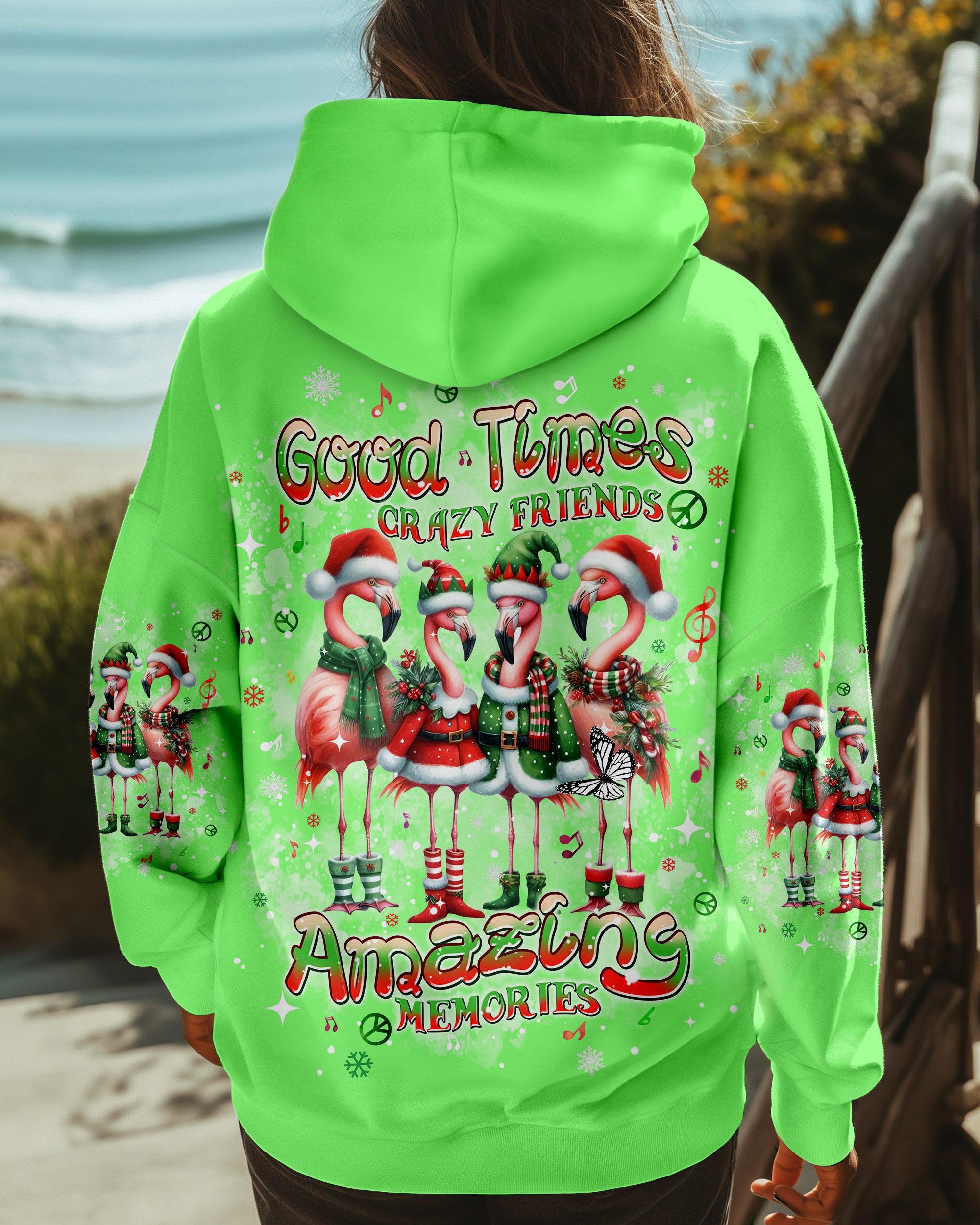 GOOD TIMES CRAZY FRIEND FLAMINGO CHRISTMAS ALL OVER PRINT - TLPQ1110244