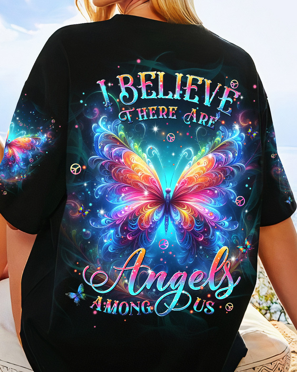 I BELIEVE THERE ARE ANGELS AMONG US BUTTERFLY ALL OVER PRINT - TLPQ1304241
