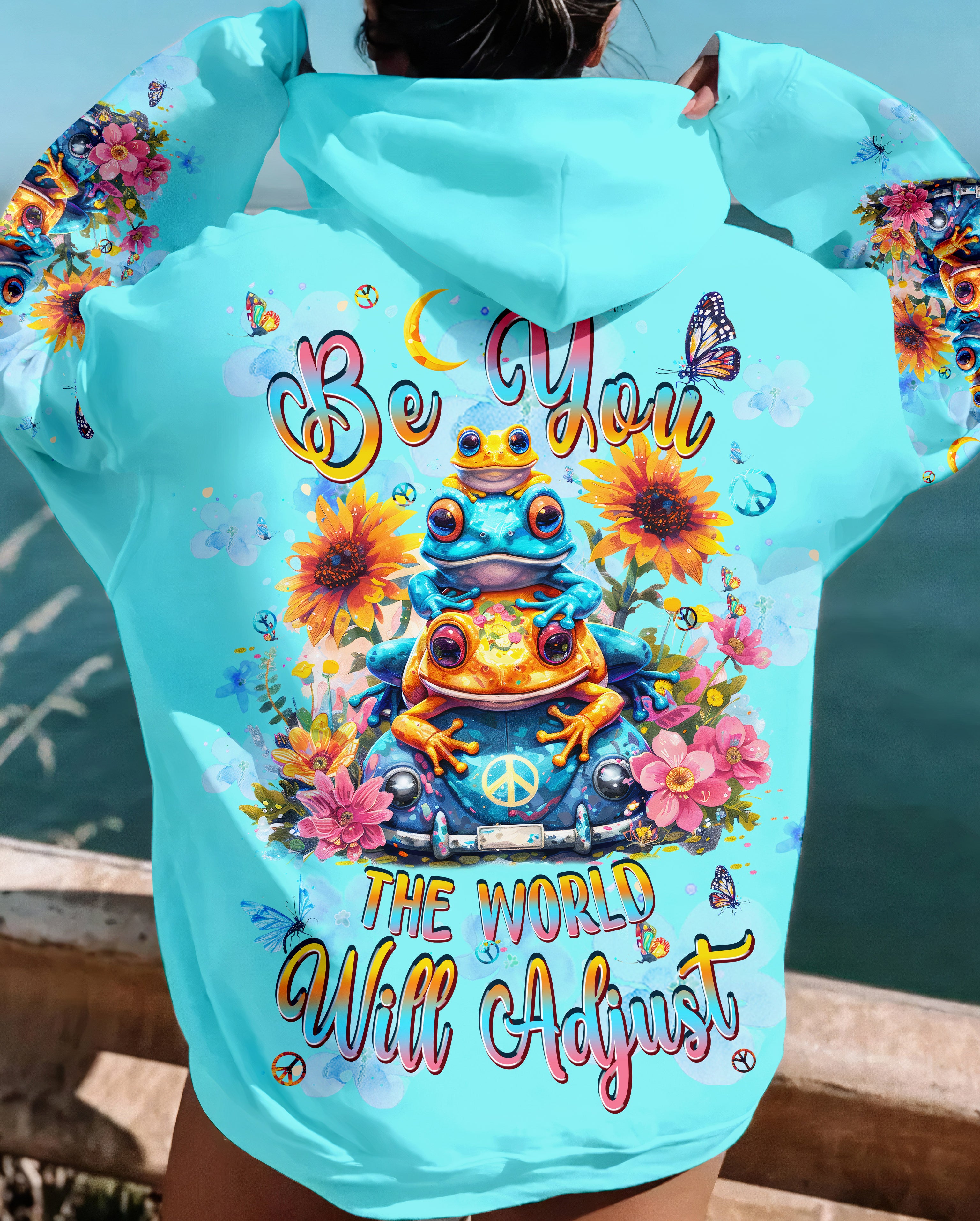 BE YOU THE WORLD WILL ADJUST FROG ALL OVER PRINT - TLPQ1403241