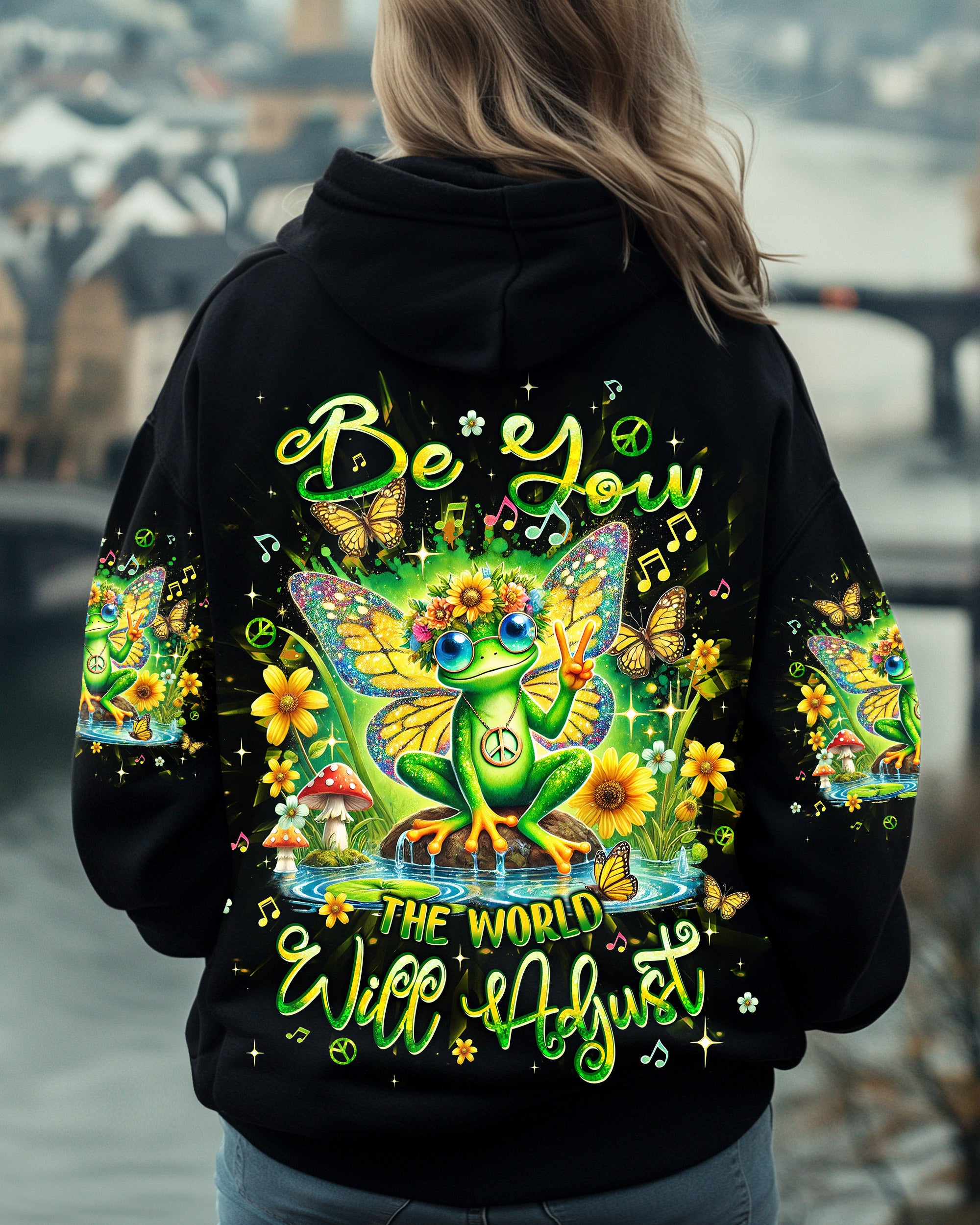 BE YOU THE WORLD WILL ADJUST FROG ALL OVER PRINT - TLPQ1410244