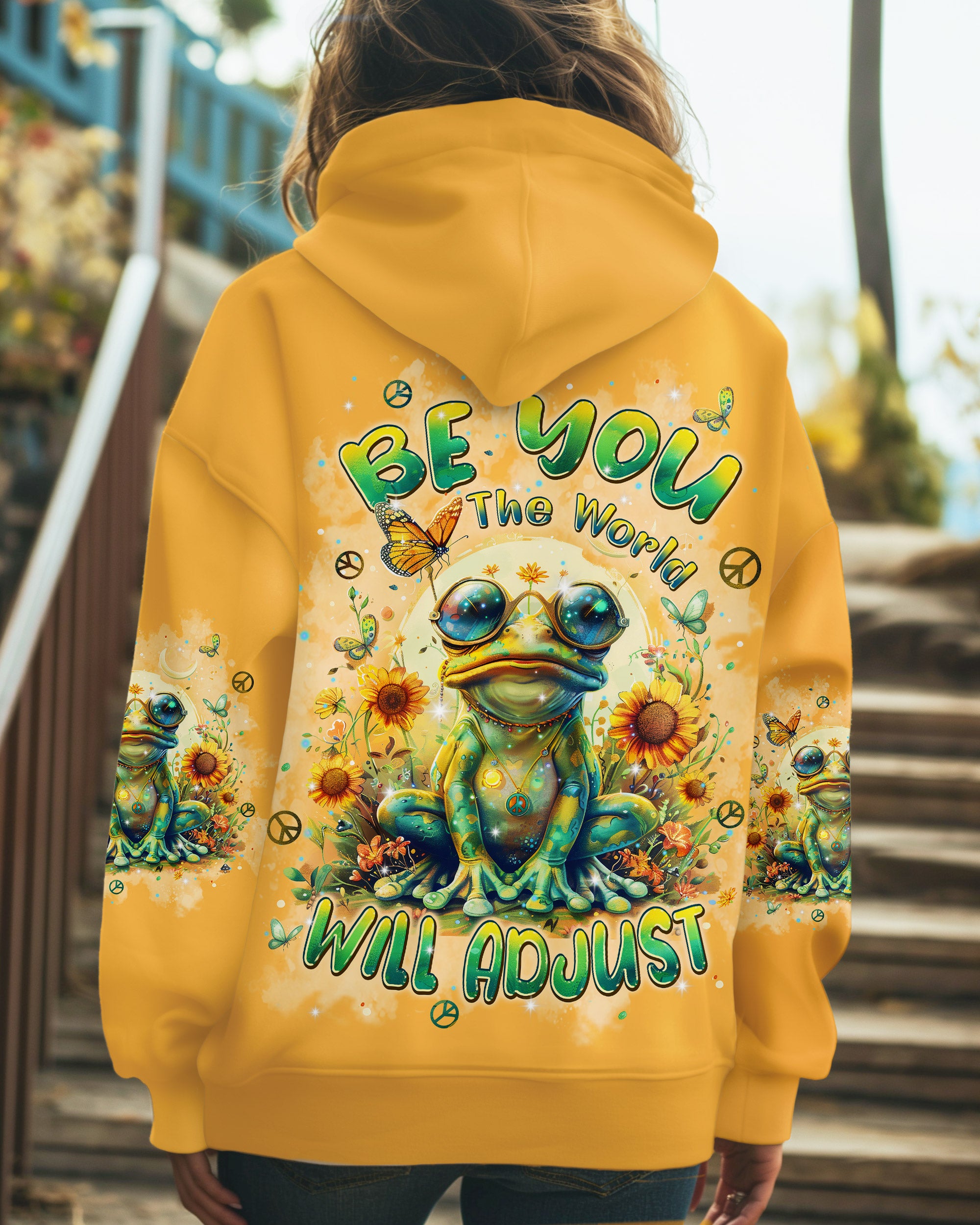 BE YOU THE WORLD WILL ADJUST FROG ALL OVER PRINT - TLPQ1609242