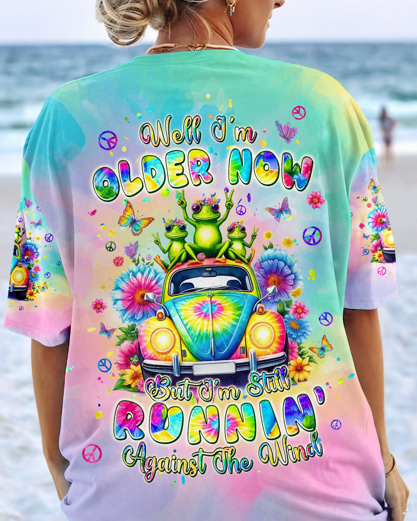 RUNNING AGAINST THE WIND FROG ALL OVER PRINT - TLPQ1704244