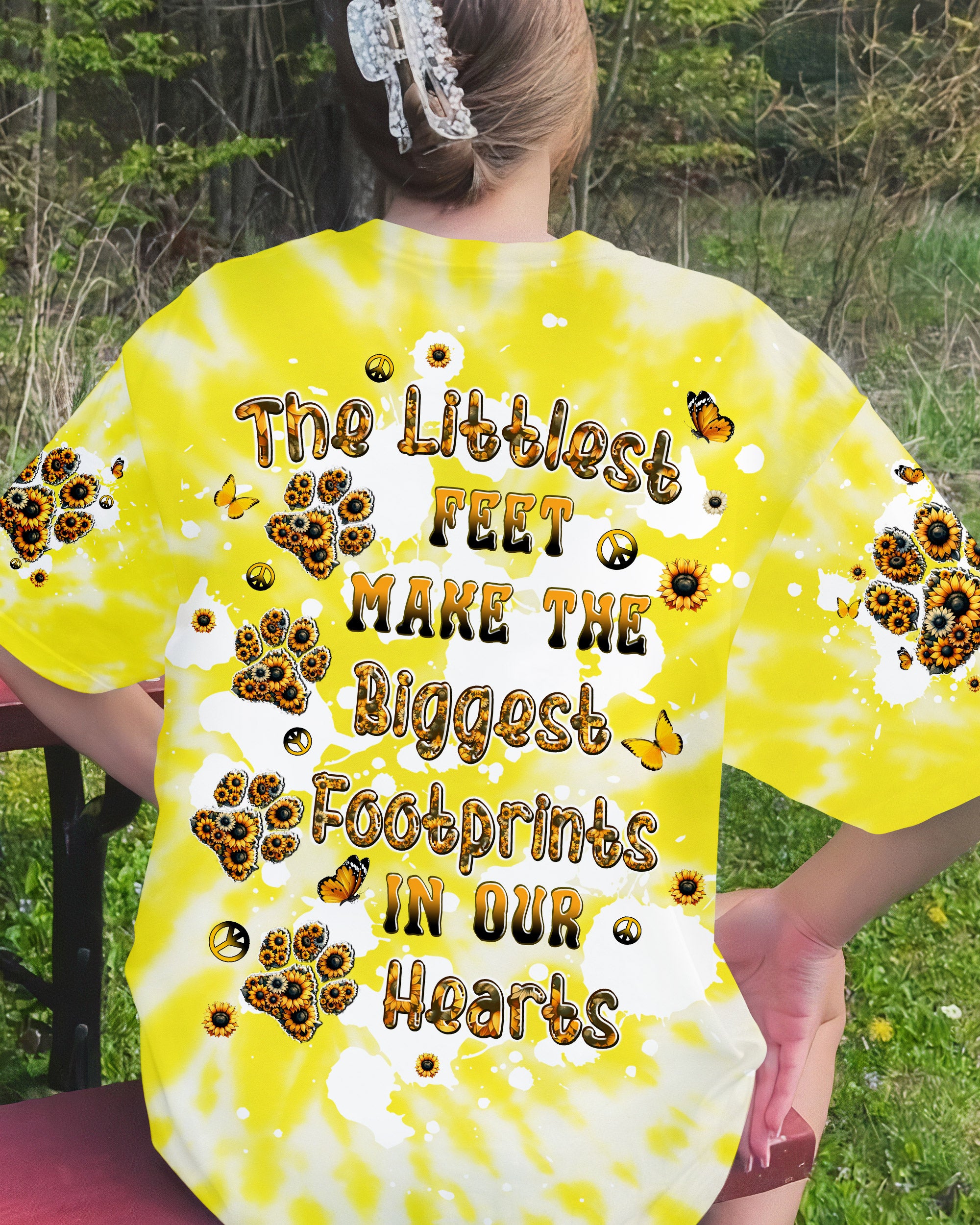 THE LITTLEST FEET DOG PAW SUNFLOWER ALL OVER PRINT - TLPQ1806241