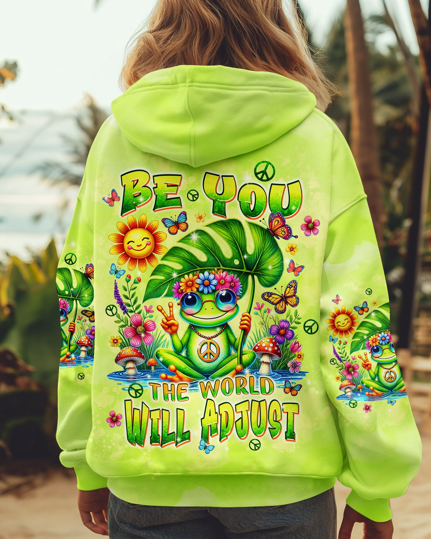 BE YOU THE WORLD WILL ADJUST FROG ALL OVER PRINT - TLPQ1909242
