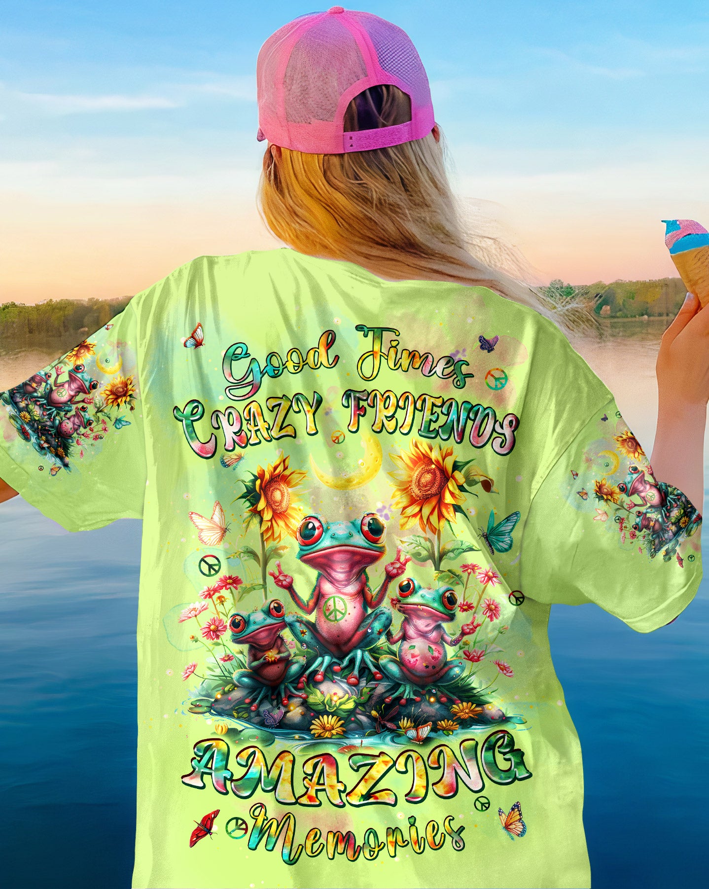 GOOD TIMES CRAZY FRIEND FROG ALL OVER PRINT - TLPQ22032341