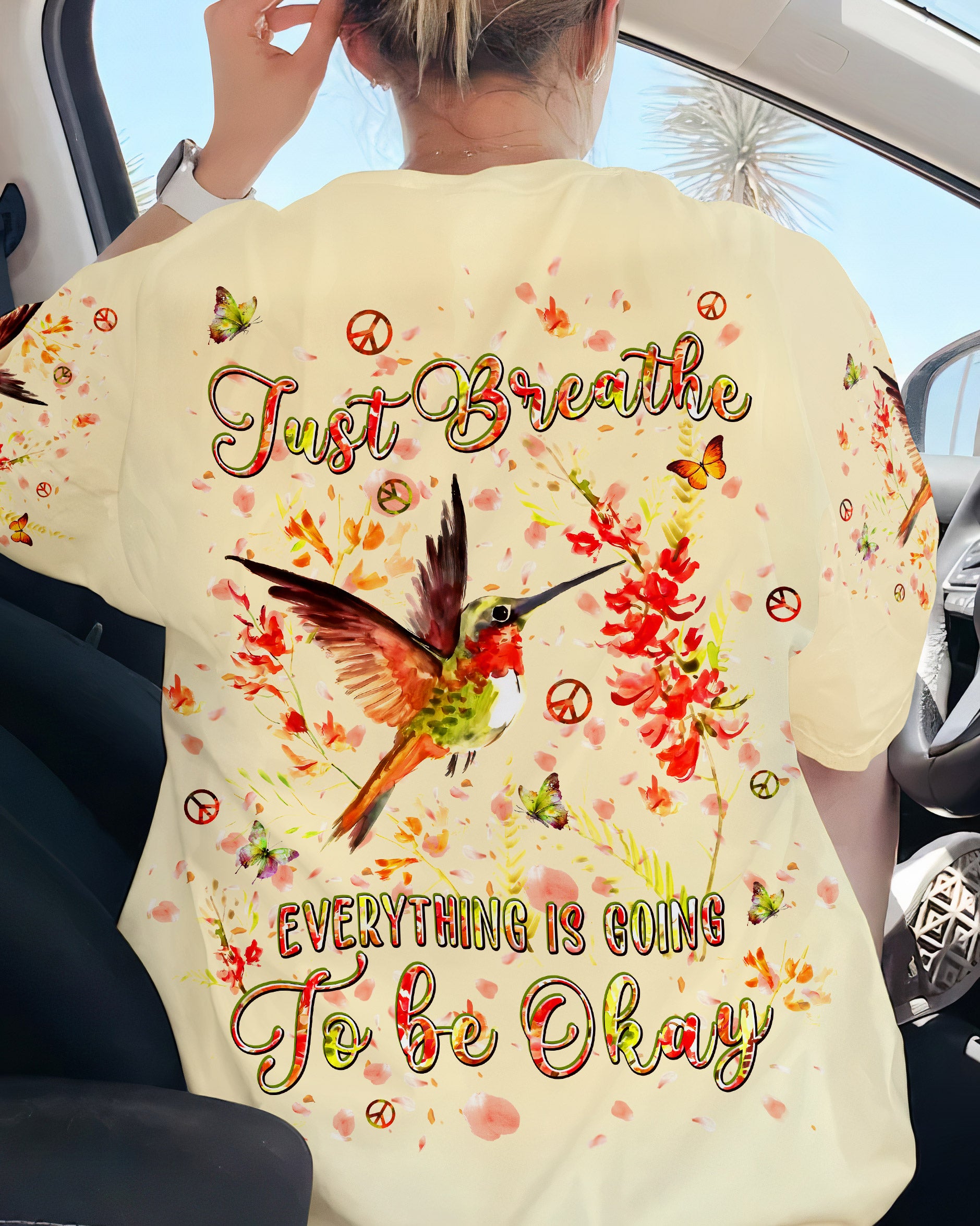 JUST BREATHE HUMMINGBIRD ALL OVER PRINT - TLPQ2204241