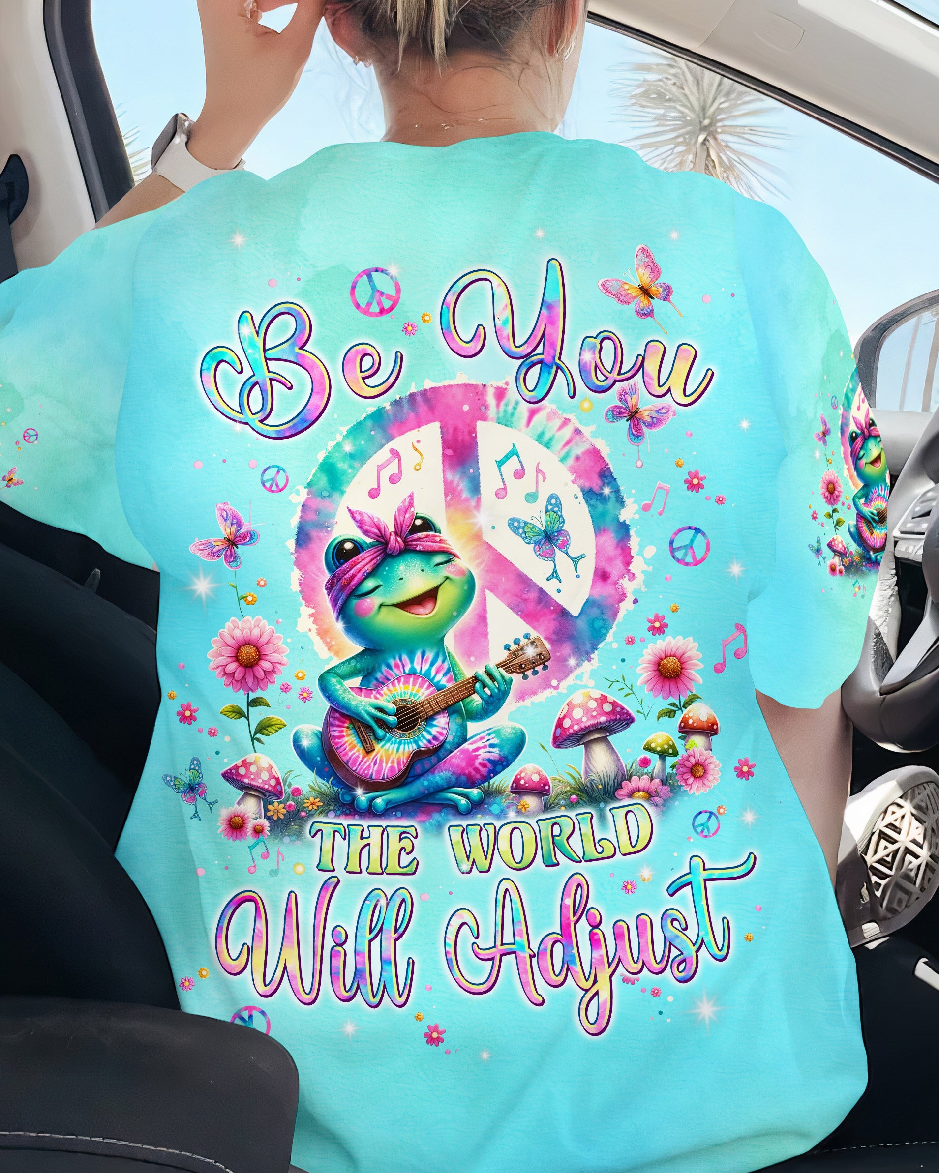 BE YOU THE WORLD WILL ADJUST FROG ALL OVER PRINT - TLPQ2506241