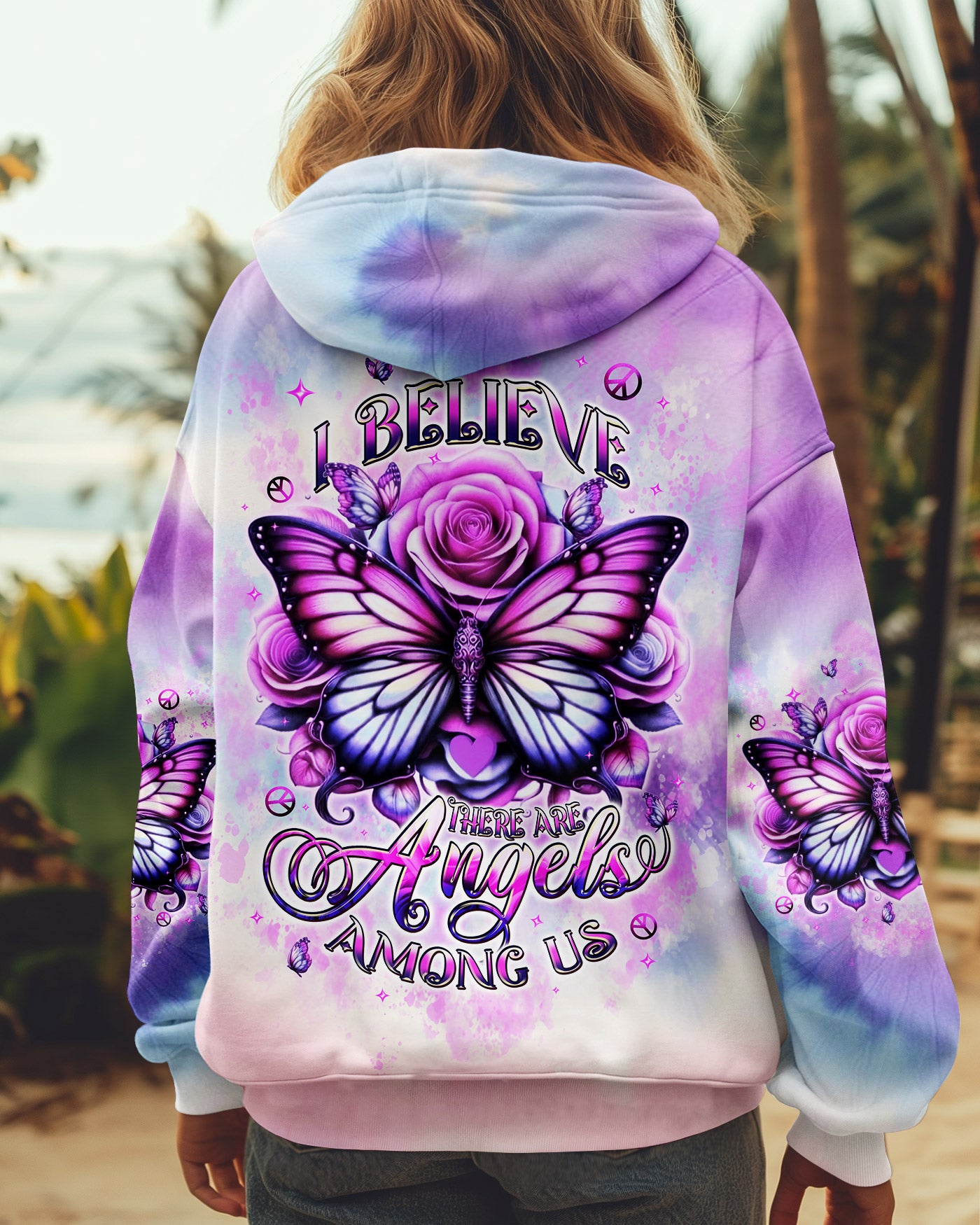 I BELIEVE THERE ARE ANGELS AMONG US BUTTERFLY ALL OVER PRINT - TLPQ2509243