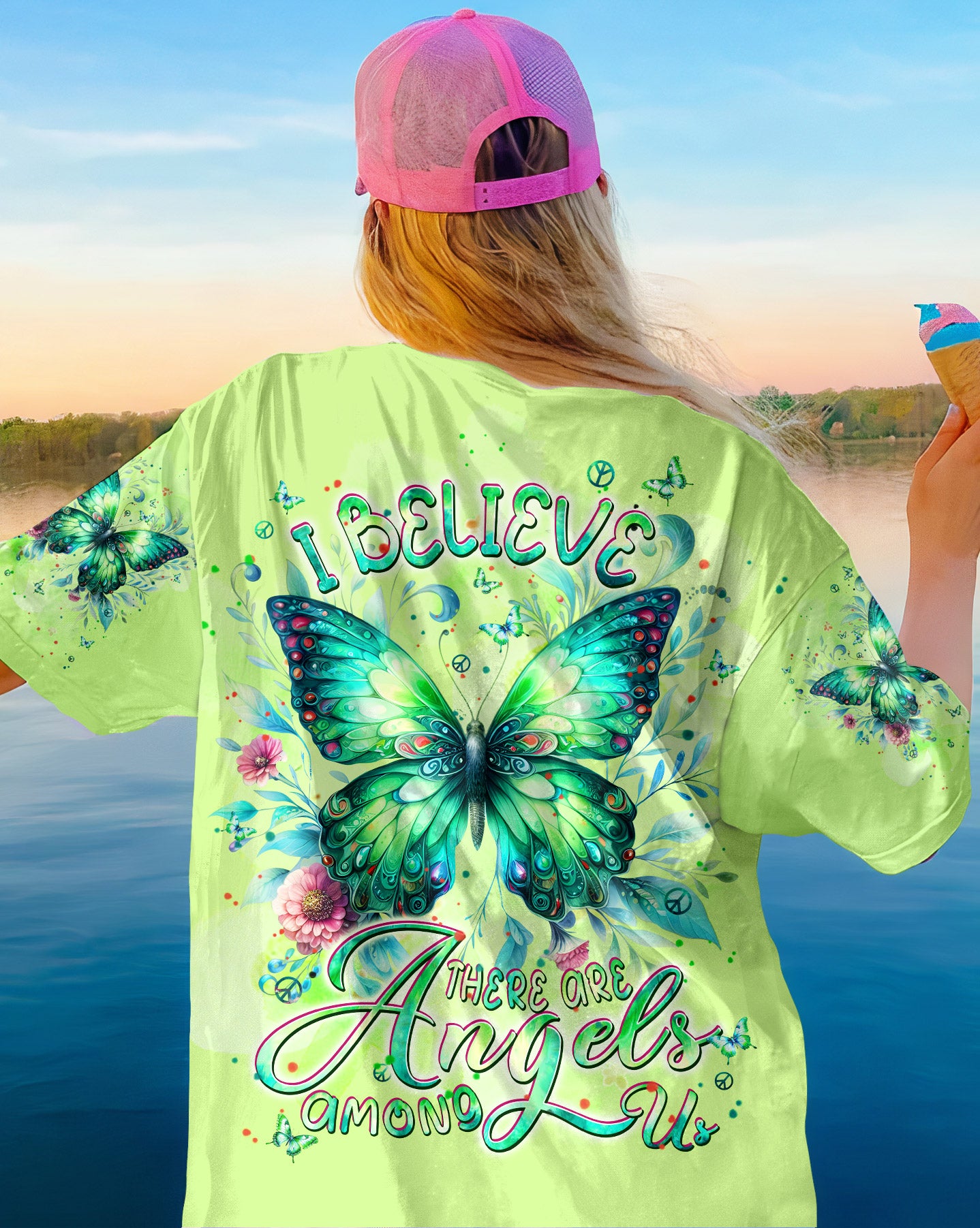 I BELIEVE THERE ARE ANGELS AMONG US BUTTERFLY ALL OVER PRINT - TLPQ2603242
