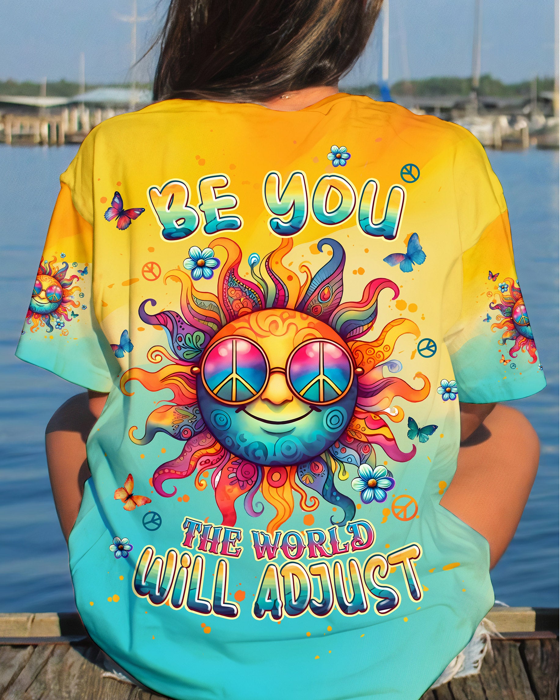 BE YOU THE WORLD WILL ADJUST HIPPIE SUN ALL OVER PRINT - TLPQ2606241