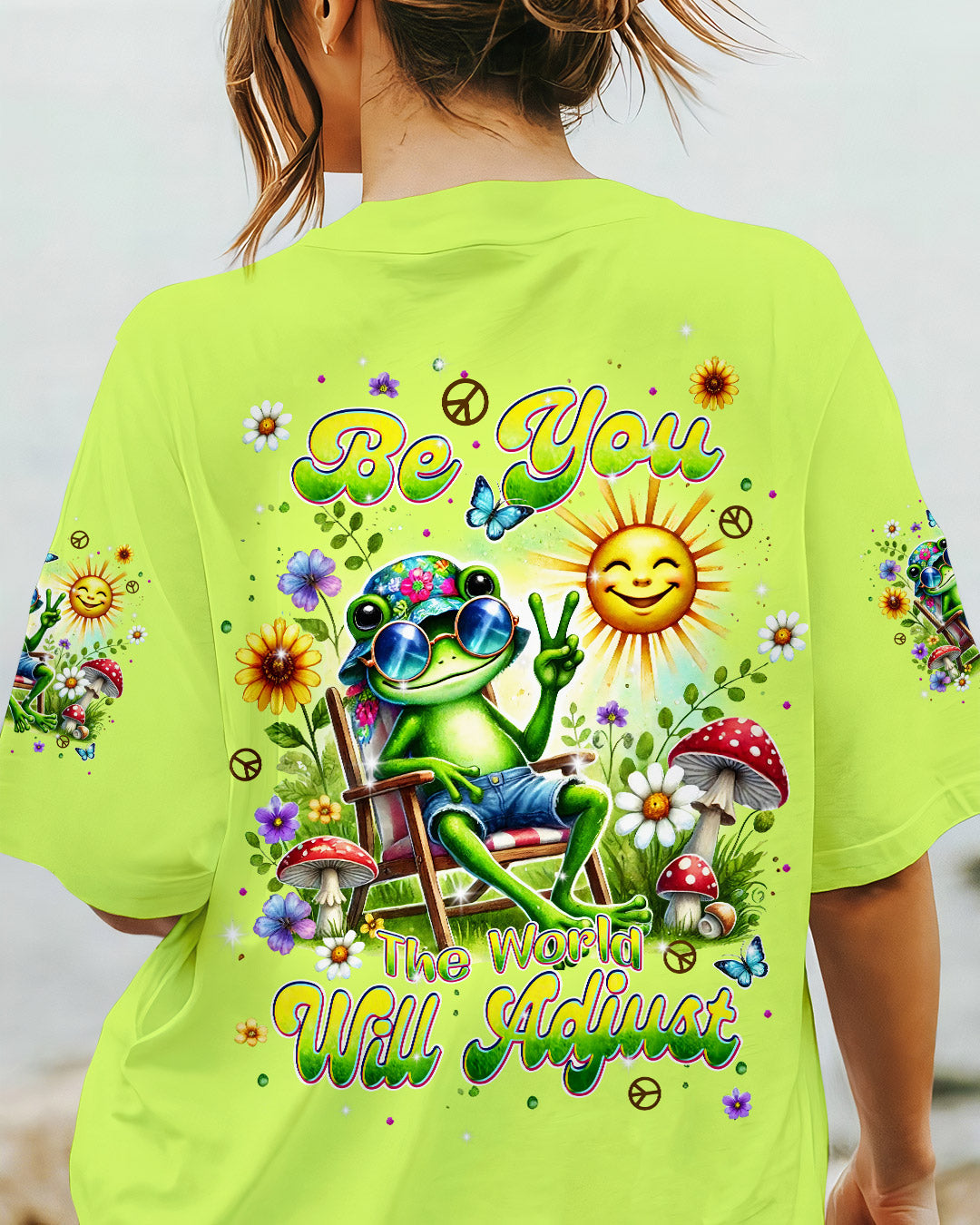 BE YOU THE WORLD WILL ADJUST FROG ALL OVER PRINT - TLPQ3107243