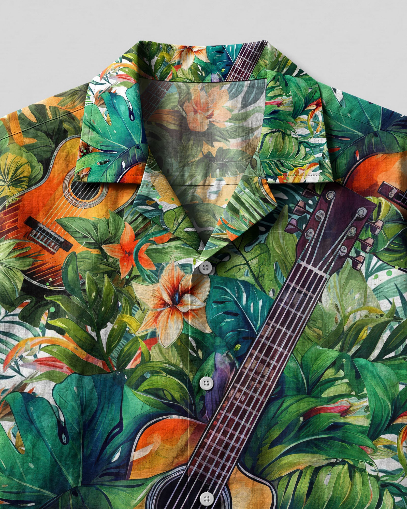 GUITAR TROPICAL CAMP SHIRT - TLTW0706233