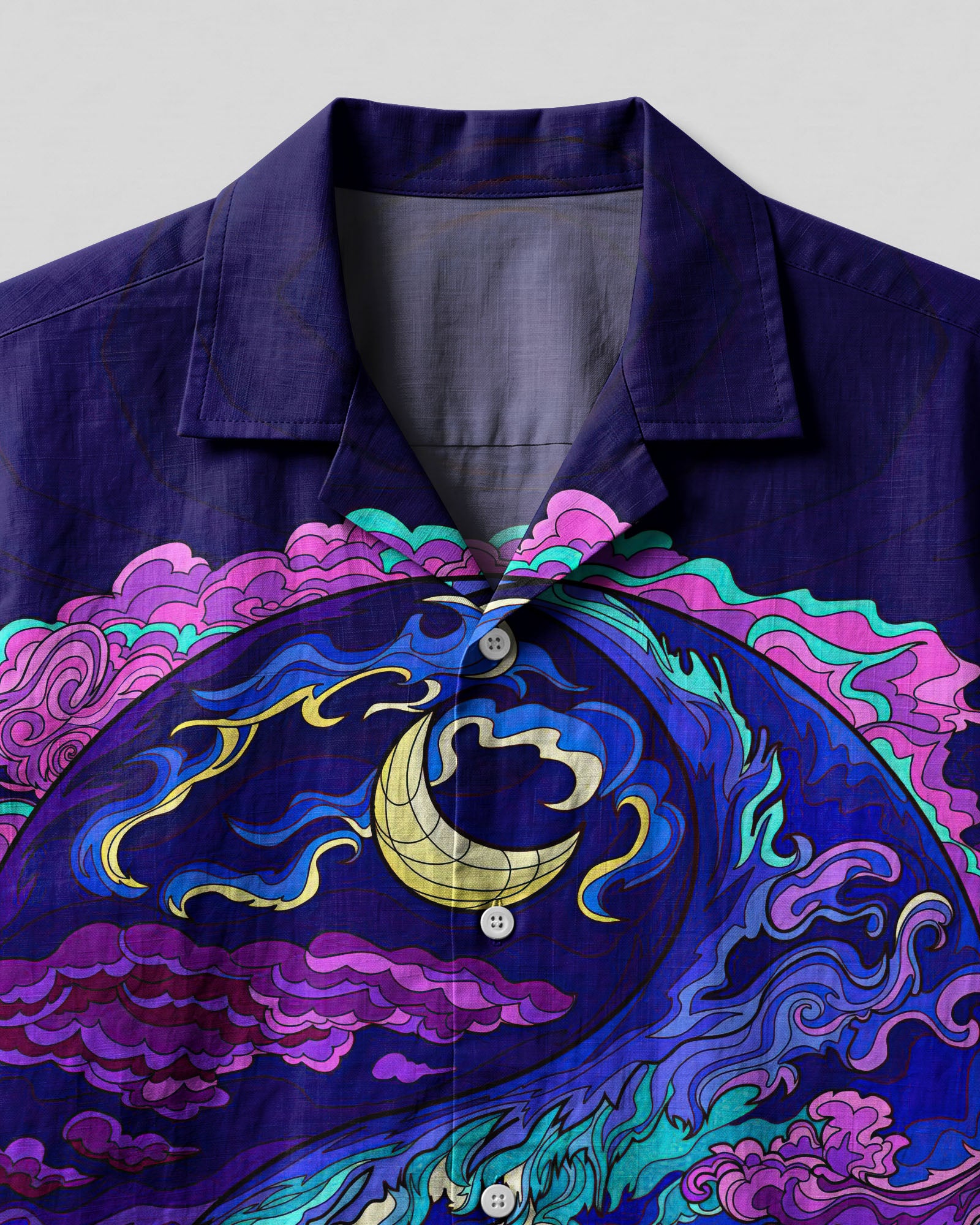 YIN YANG MOON AND SUN PSYCHEDELIC CAMP SHIRT - TLTW1906231