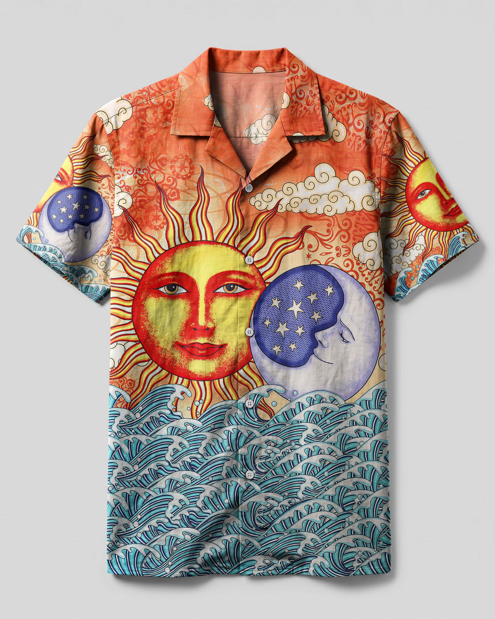 SUN AND MOON BEACH CAMP SHIRT - TLTW2806235