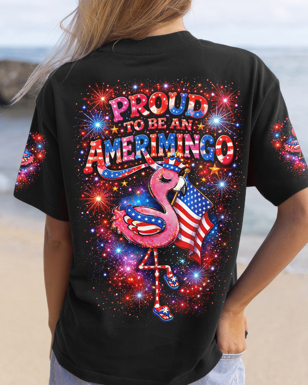 PROUD TO BE AN AMERIMINGO FLAMINGO ALL OVER PRINT - TLNO2303262