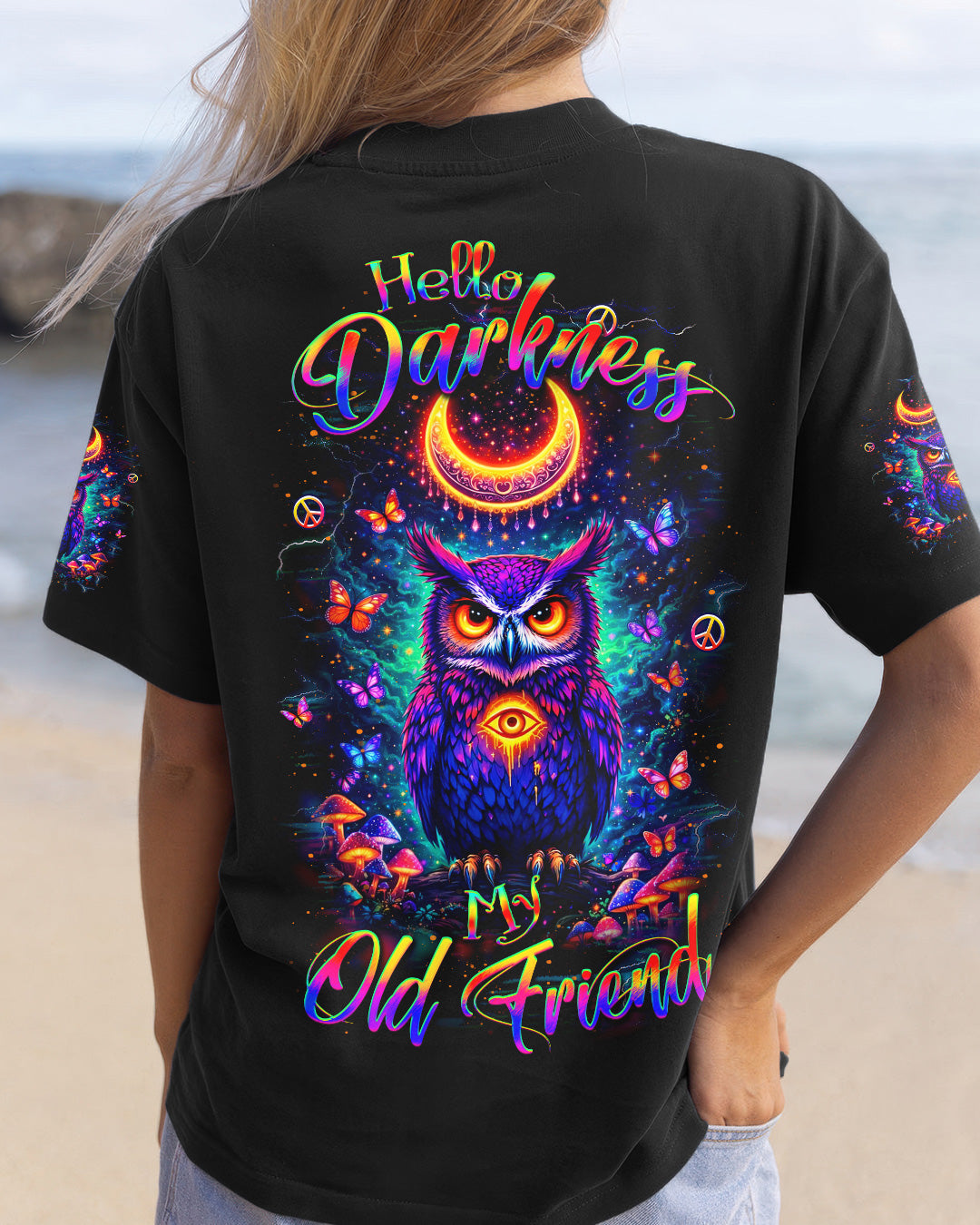 HELLO DARKNESS MY OLD FRIEND OWL ALL OVER PRINT - YHLT2402261
