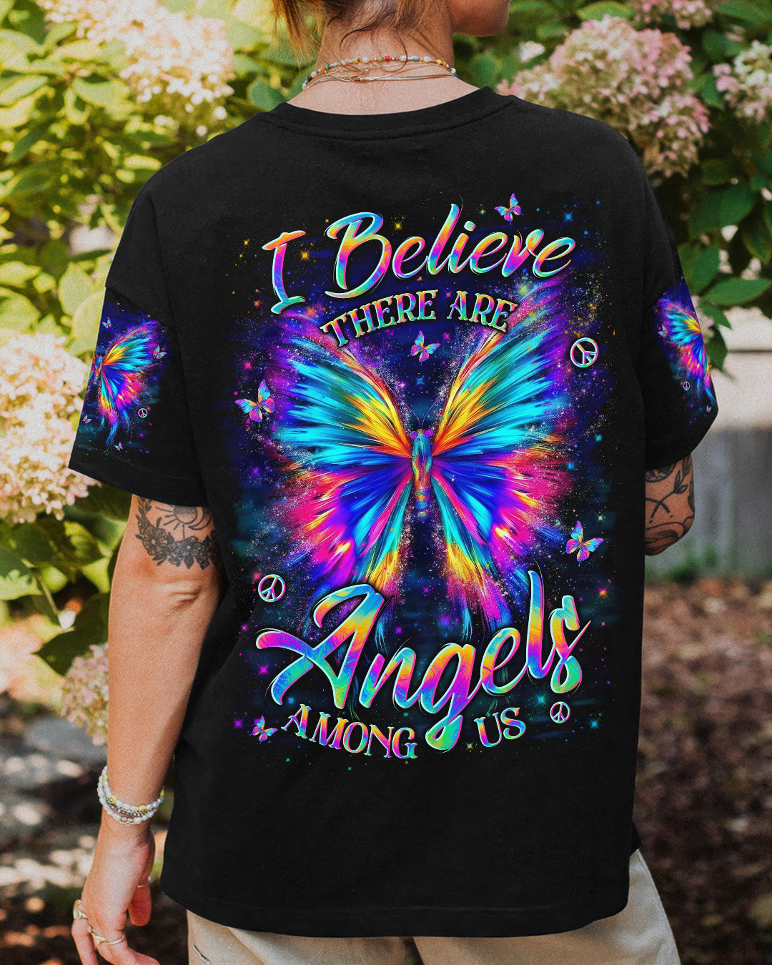I BELIEVE THERE ARE ANGELS AMONG US BUTTERFLY ALL OVER PRINT - YHLN0402262
