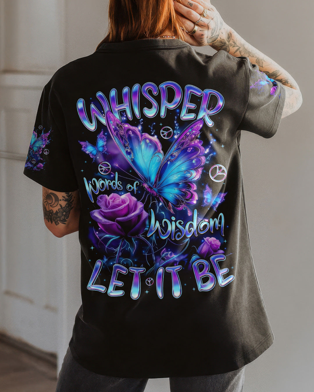 WHISPER WORDS OF WISDOM LET IT BE BUTTERFLY ALL OVER PRINT - TYTD2302261