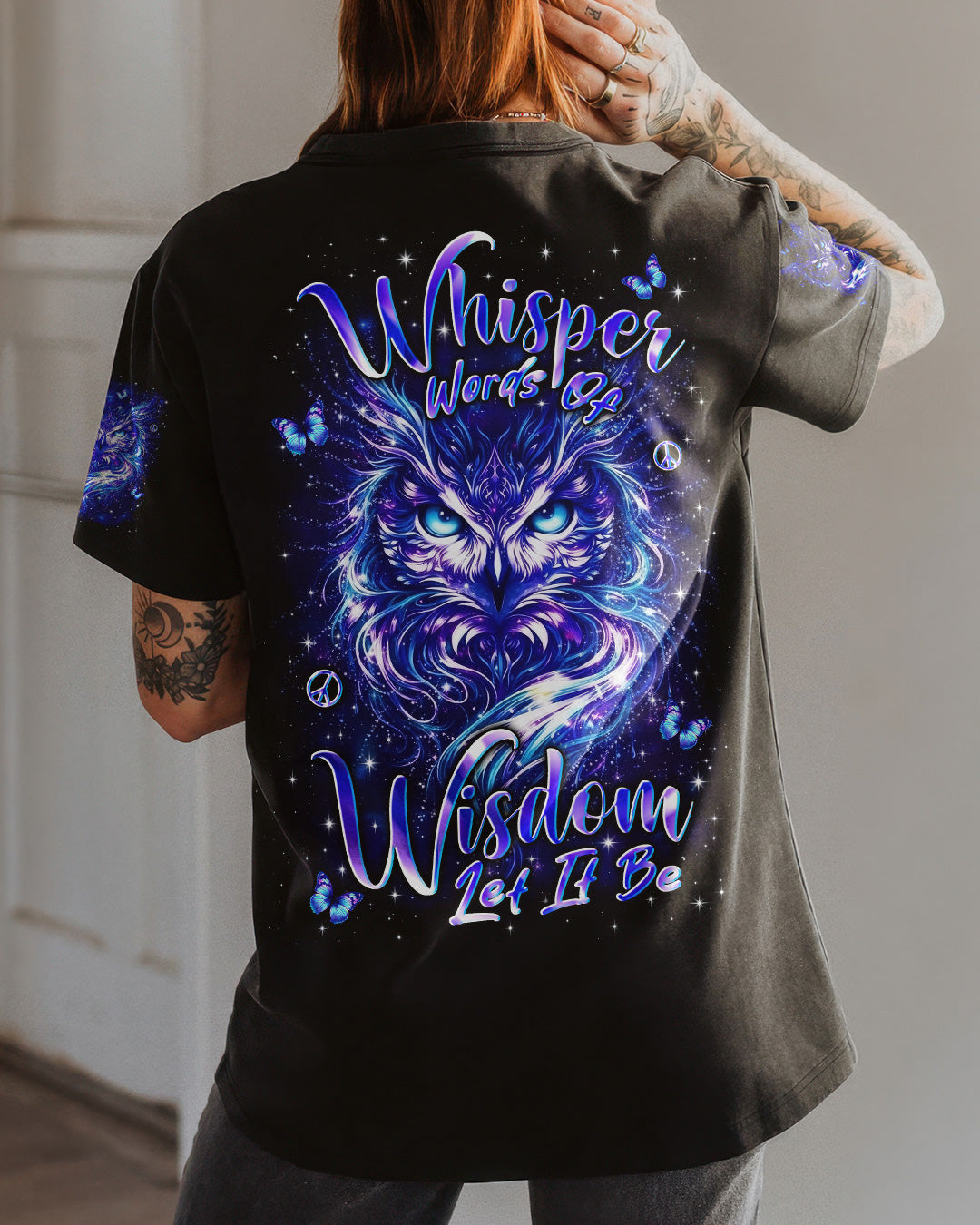 WHISPER WORDS OF WISDOM LET IT BE OWL ALL OVER PRINT - YHLN0602262