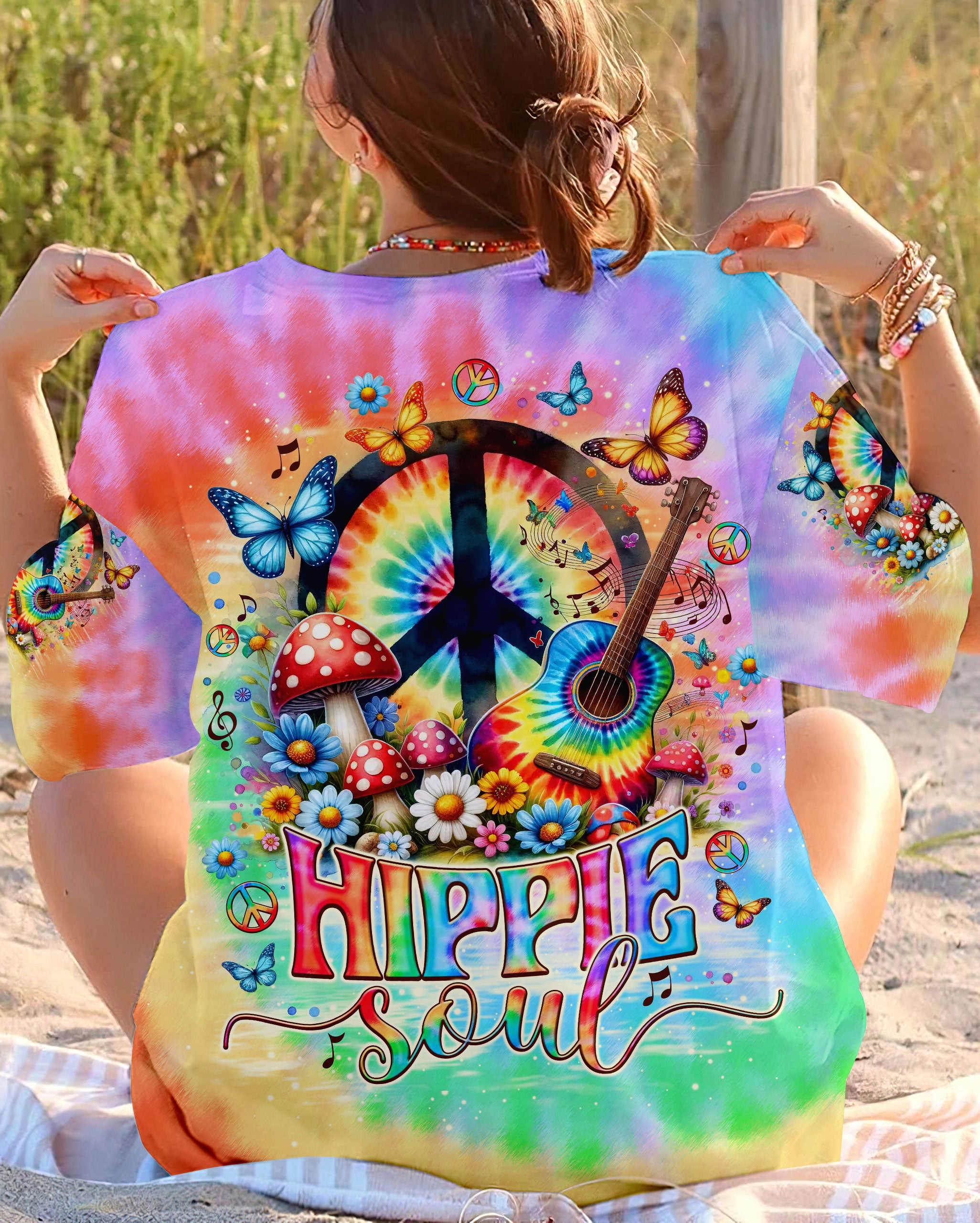 HIPPIE SOUL GUITAR TIE DYE ALL OVER PRINT - TLNO2705241
