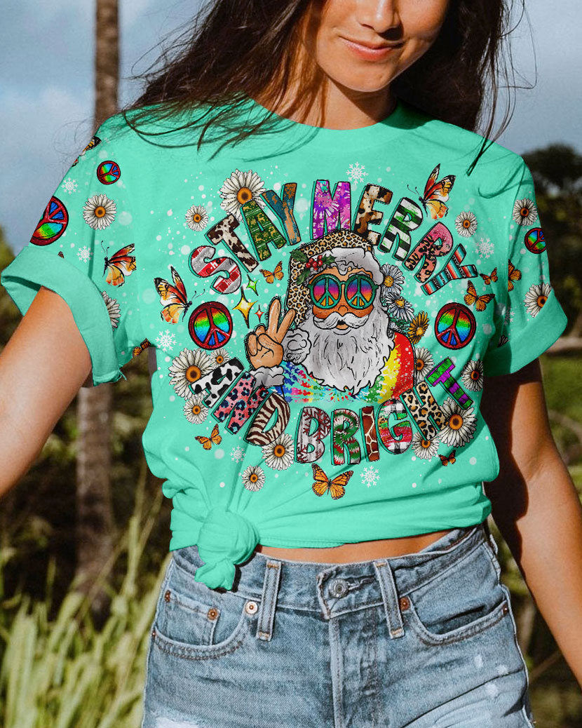 STAY MERRY AND BRIGHT SANTA CHRISTMAS ALL OVER PRINT - TLNO0609236