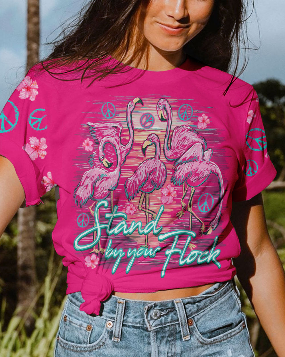 STAND BY YOUR FLOCK FLAMINGO ALL OVER PRINT - TLNO2706231