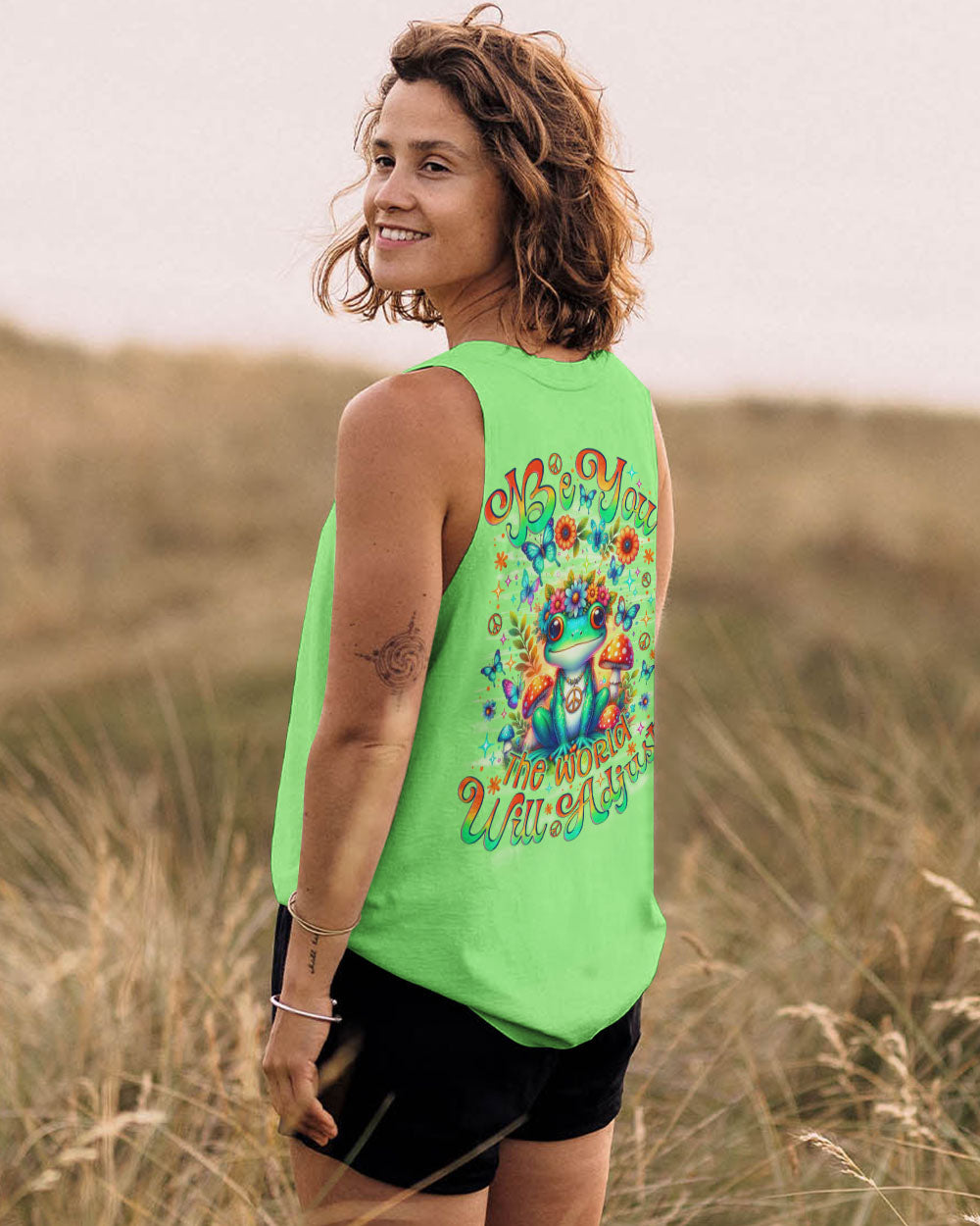 BE YOU THE WORLD WILL ADJUST FROG  ALL OVER PRINT - TLNO0802253