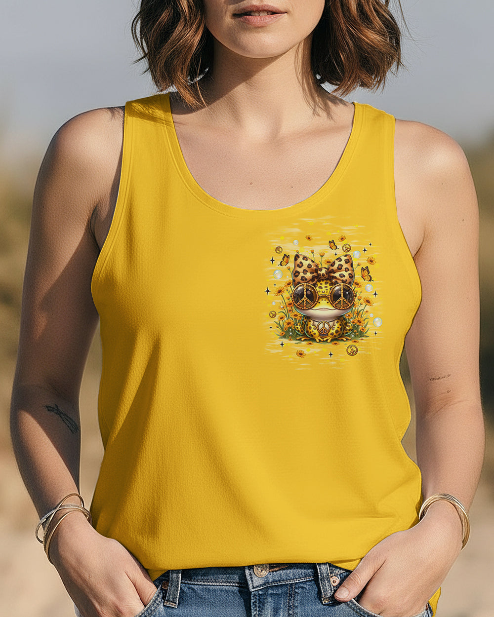 BE YOU THE WORLD WILL ADJUST LEOPARD FROG ALL OVER PRINT - TLNT1301261