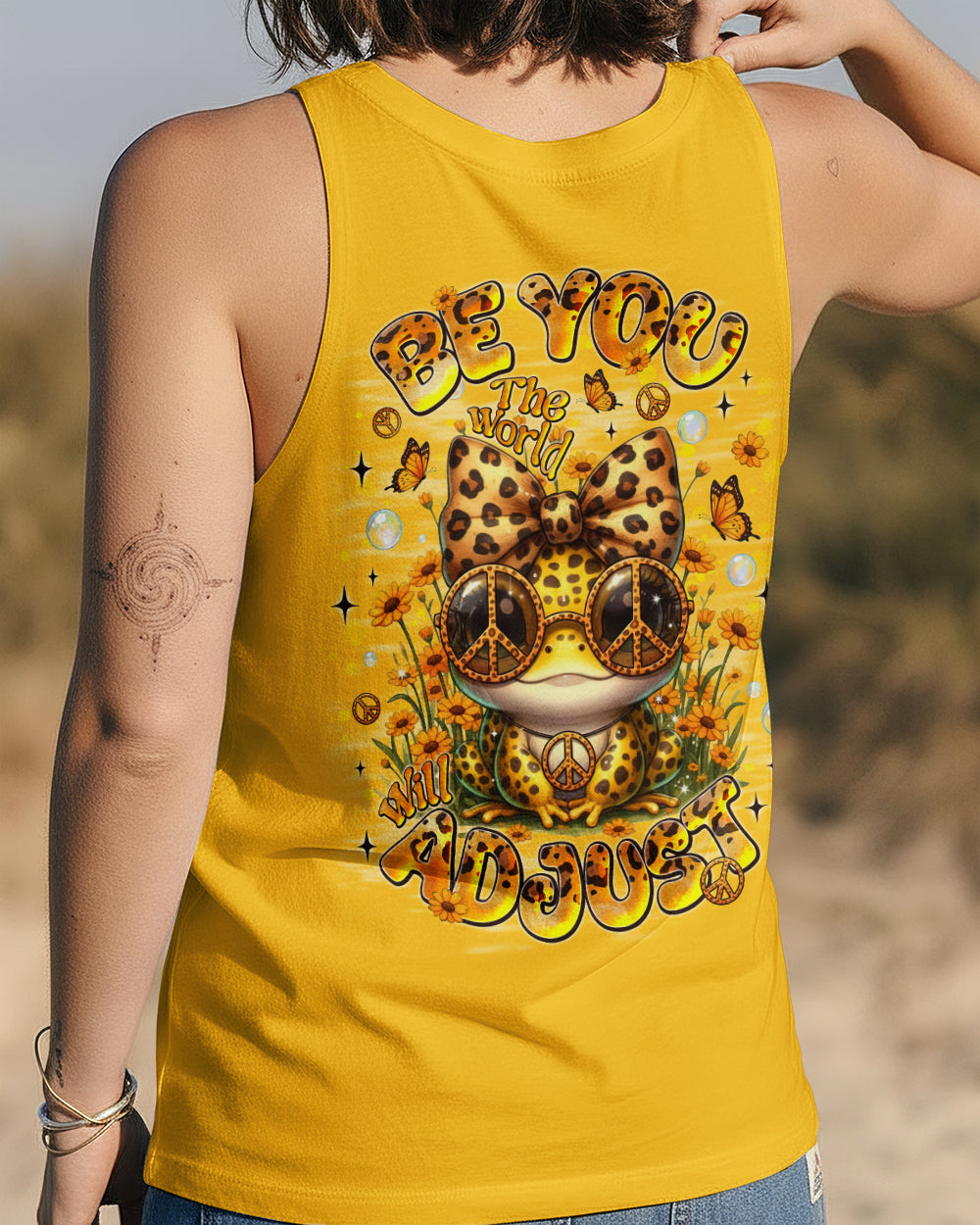 BE YOU THE WORLD WILL ADJUST LEOPARD FROG ALL OVER PRINT - TLNT1301261