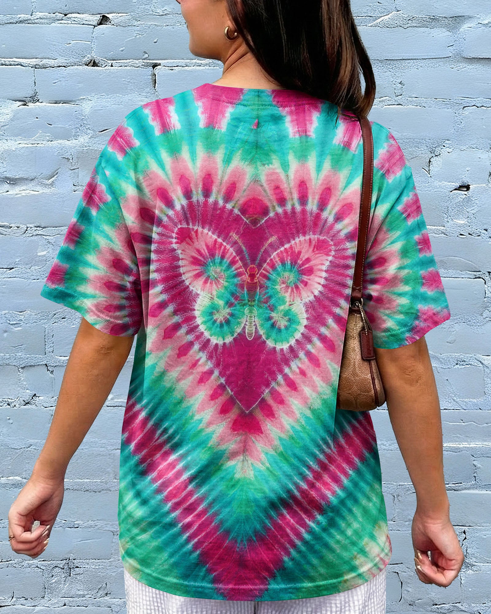 TEAL PINK BUTTERFLY HEART ALL OVER PRINT - TYLN1603261