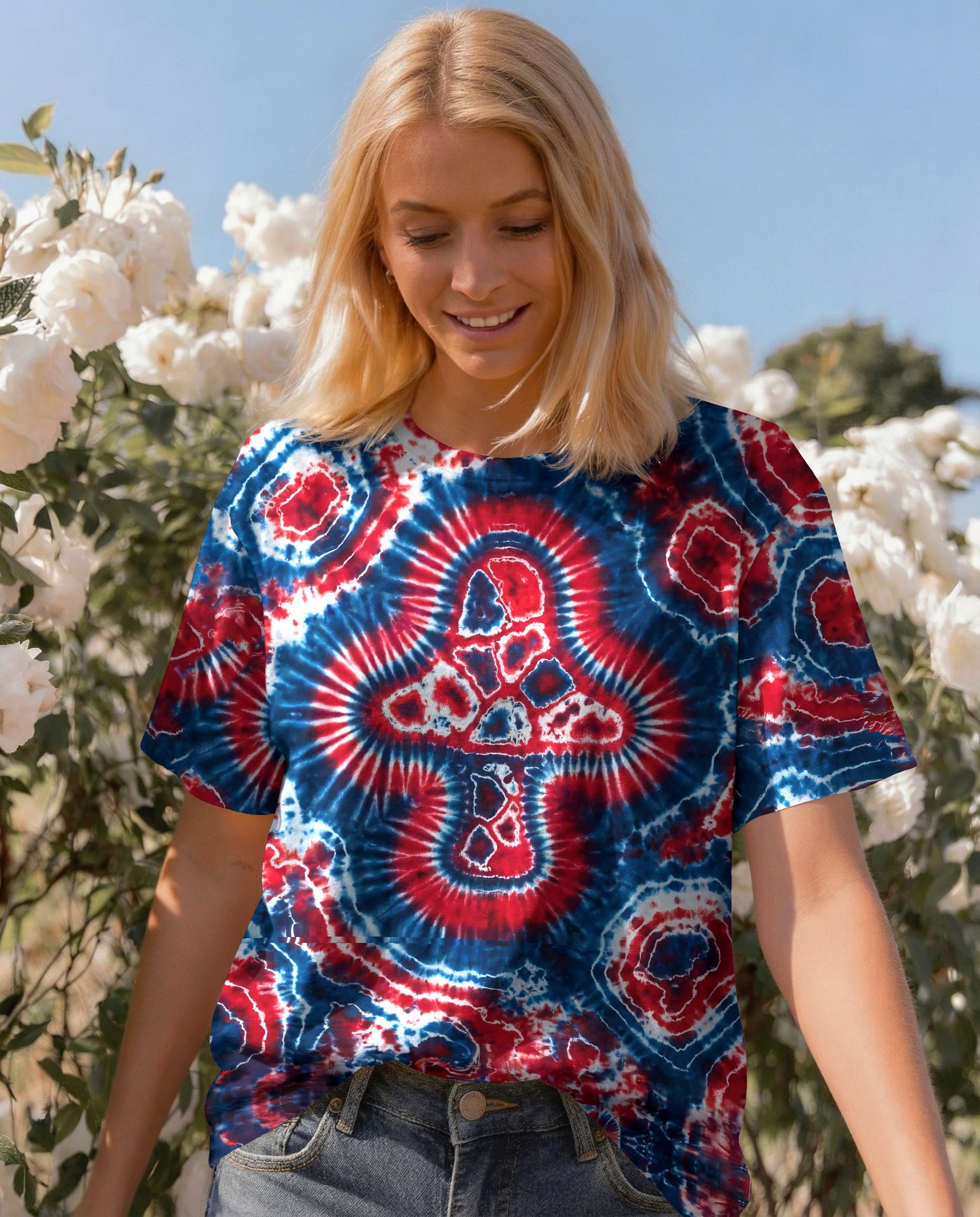 RED WHITE AND BLUE MUSHROOM ALL OVER PRINT - TYPQ0104262
