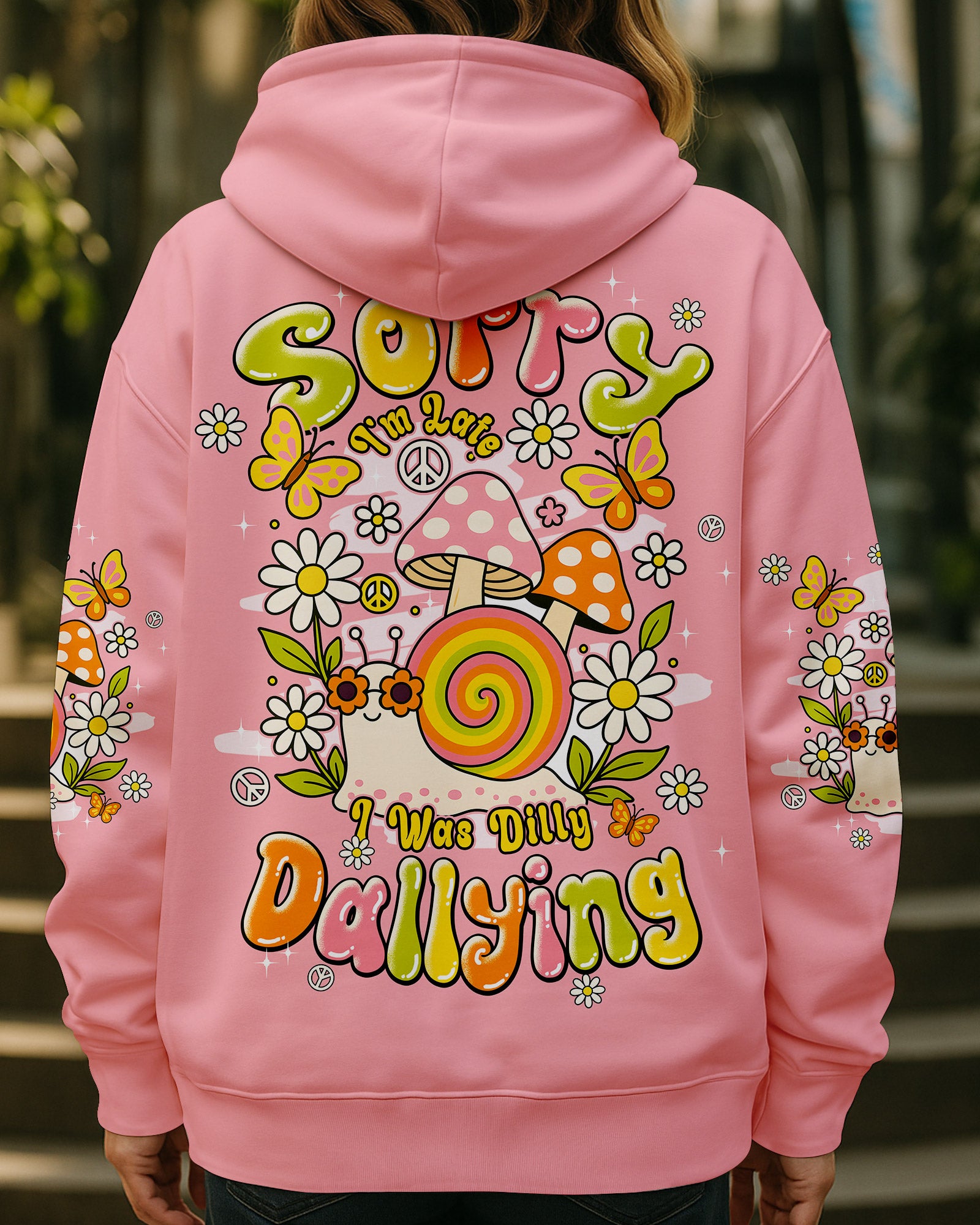SORRY I'M LATE I WAS DILLY DALLYING SNAIL HIPPIE ALL OVER PRINT - TYPQ0407253