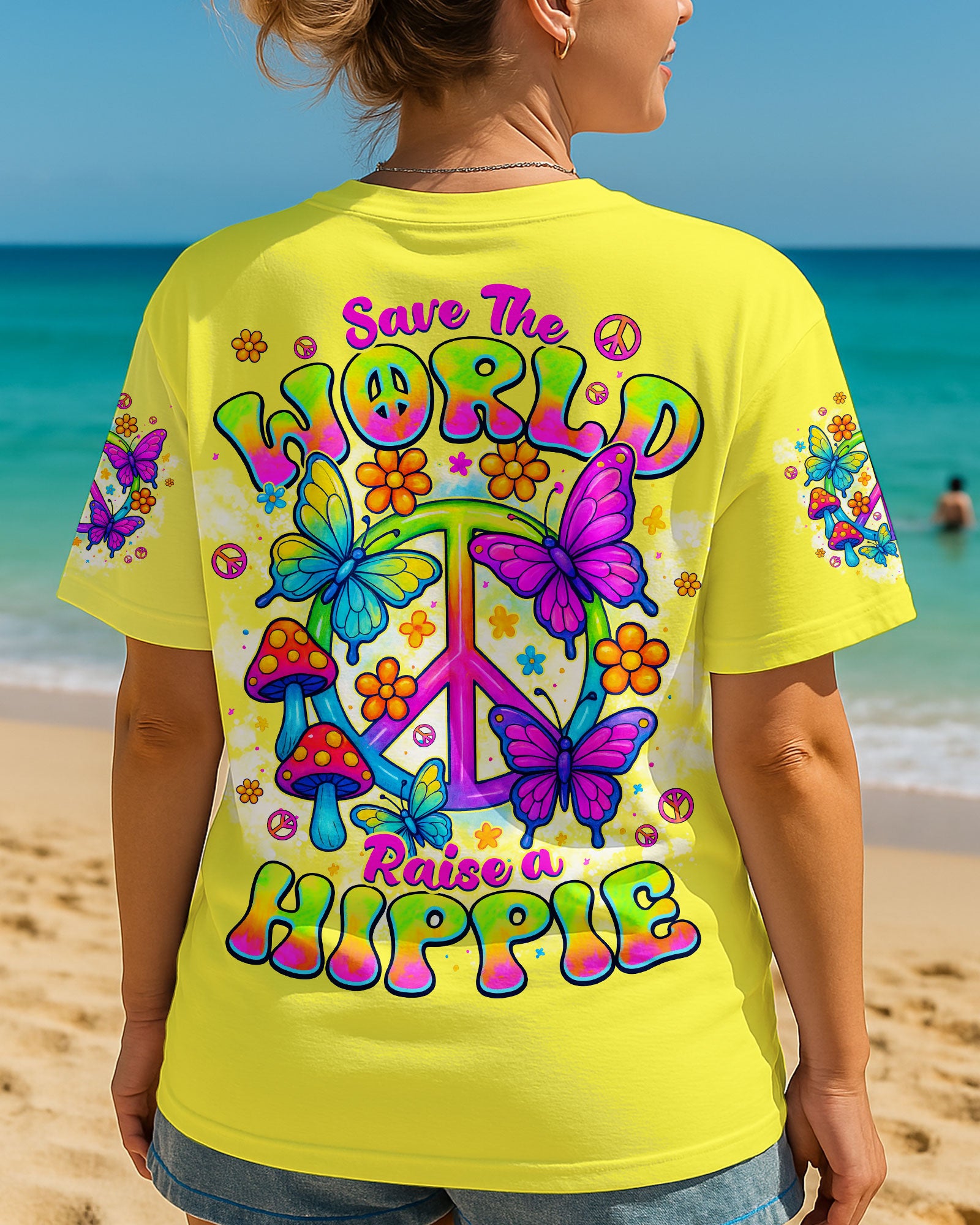 SAVE THE WORLD RAISE A HIPPIE ALL OVER PRINT - TYPQ0408252