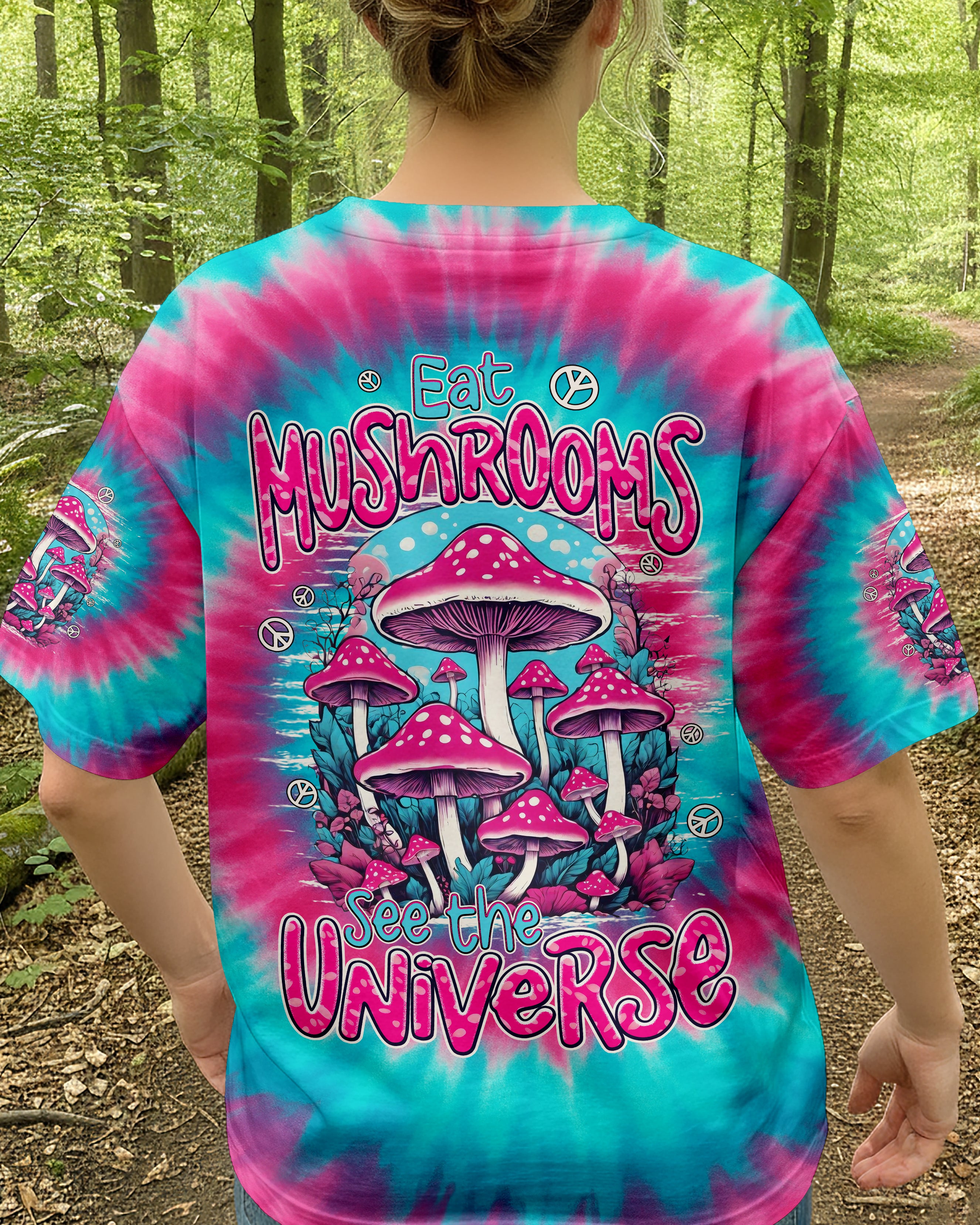 EAT MUSHROOMS SEE THE UNIVERSE TIE DYE ALL OVER PRINT - TYPQ0411251