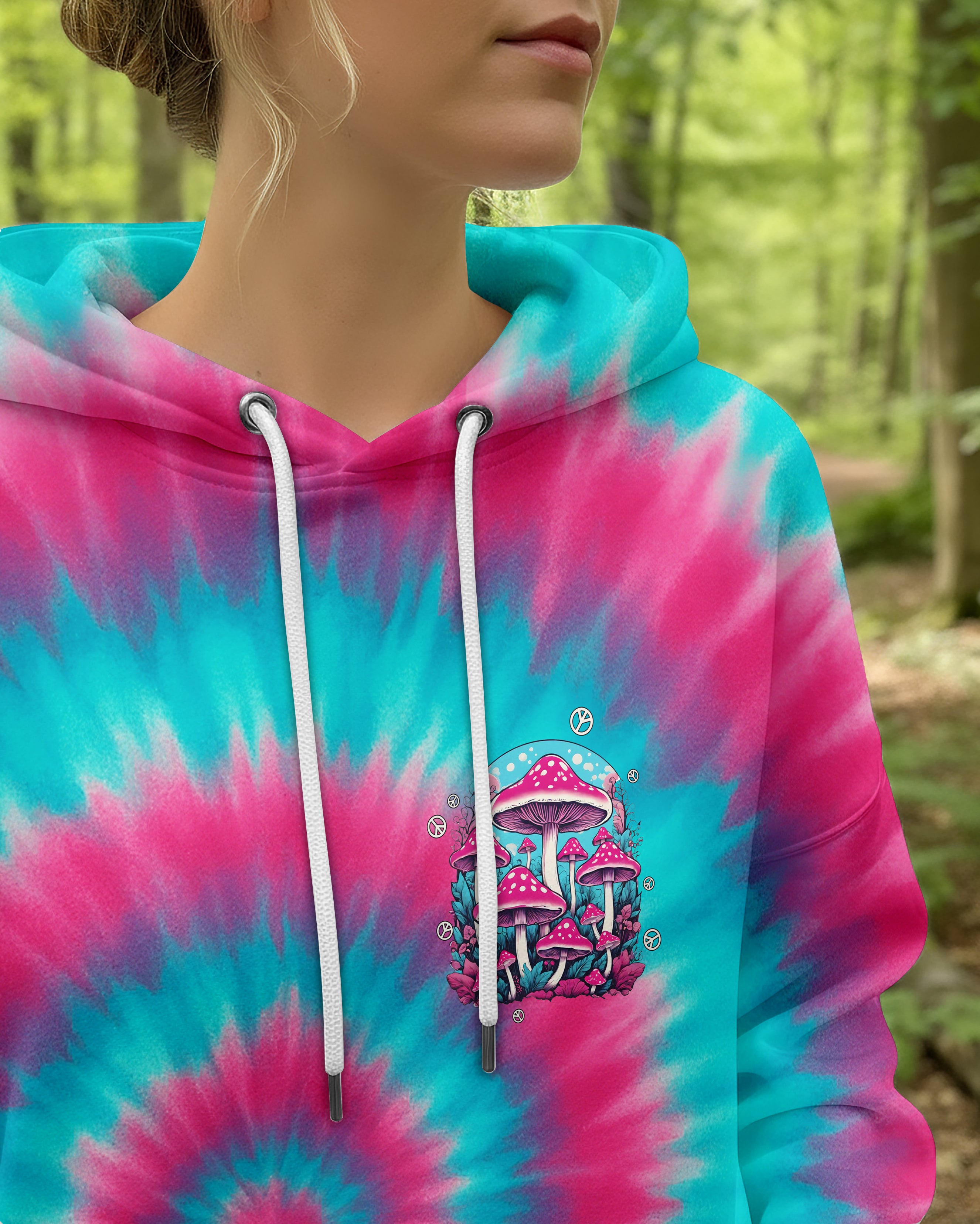 EAT MUSHROOMS SEE THE UNIVERSE TIE DYE ALL OVER PRINT - TYPQ0411251