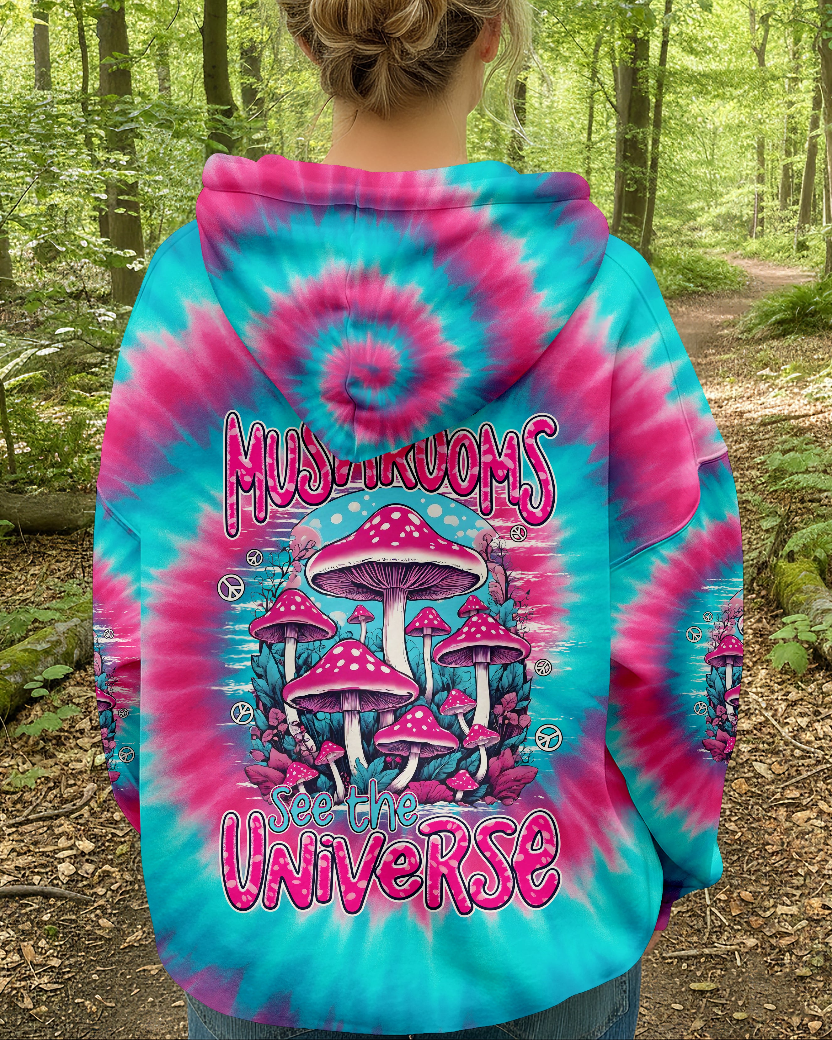 EAT MUSHROOMS SEE THE UNIVERSE TIE DYE ALL OVER PRINT - TYPQ0411251