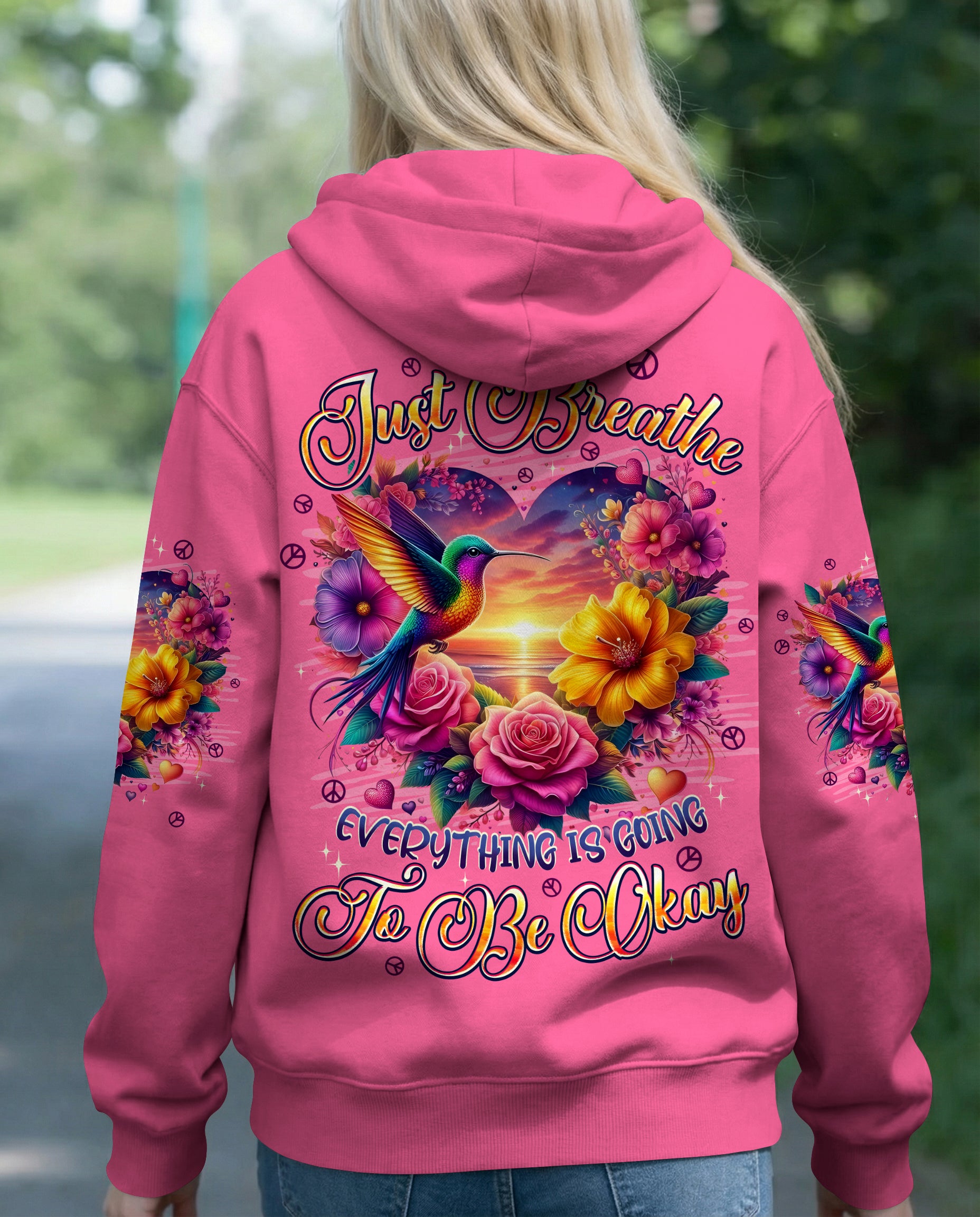 JUST BREATHE HUMMINGBIRD ALL OVER PRINT - TYPQ0602262