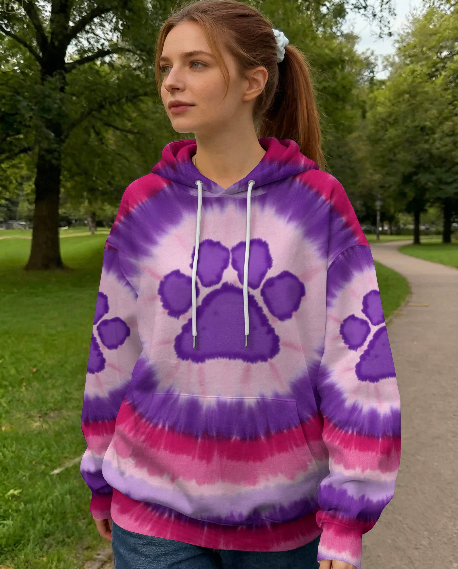 PINK AND PURPLE PAW ALL OVER PRINT - TYPQ0701261