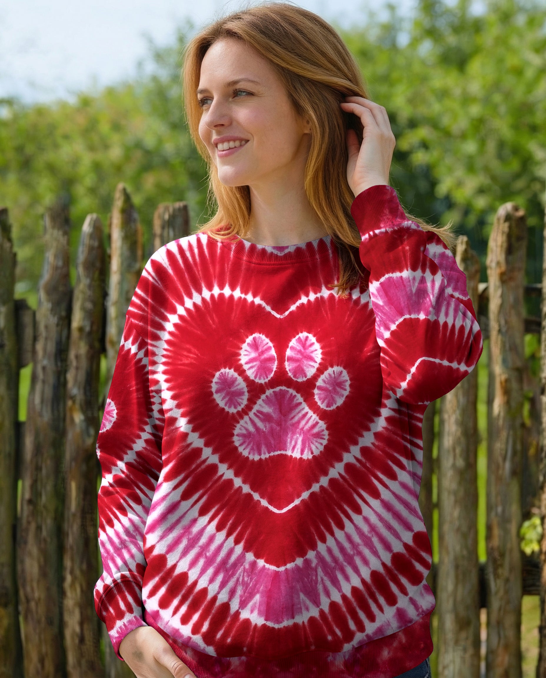 RED PINK PAW HEART ALL OVER PRINT - TYPQ0703261