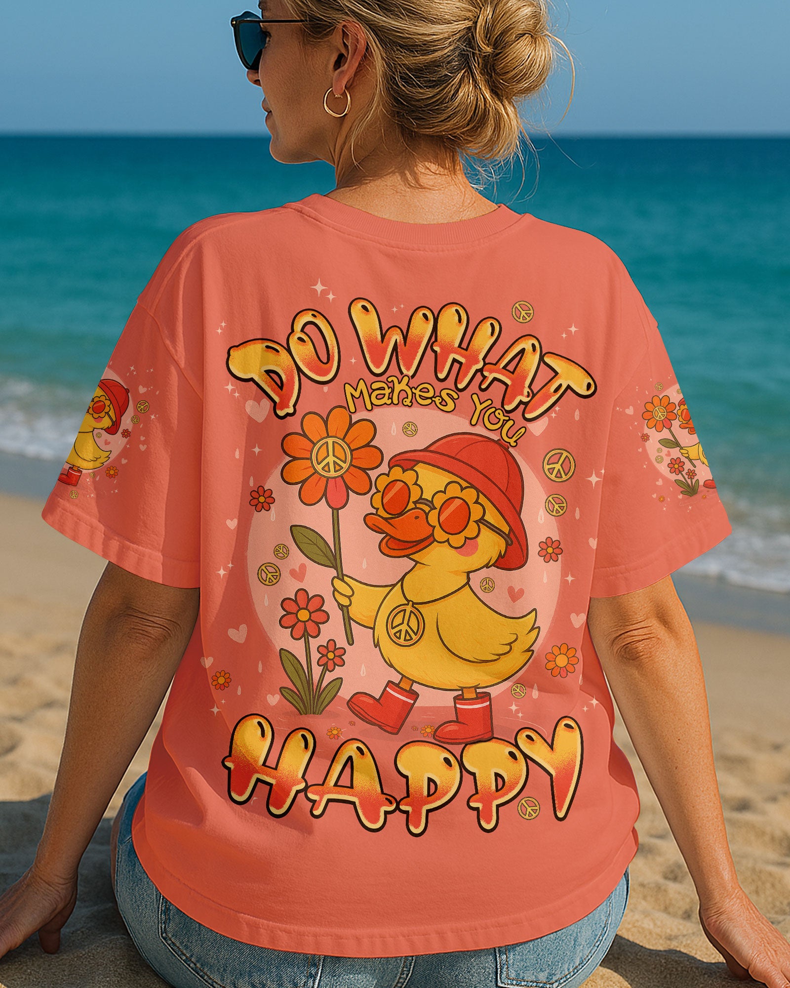 DO WHAT MAKES YOU HAPPY DUCK HIPPIE ALL OVER PRINT - TYPQ0708252