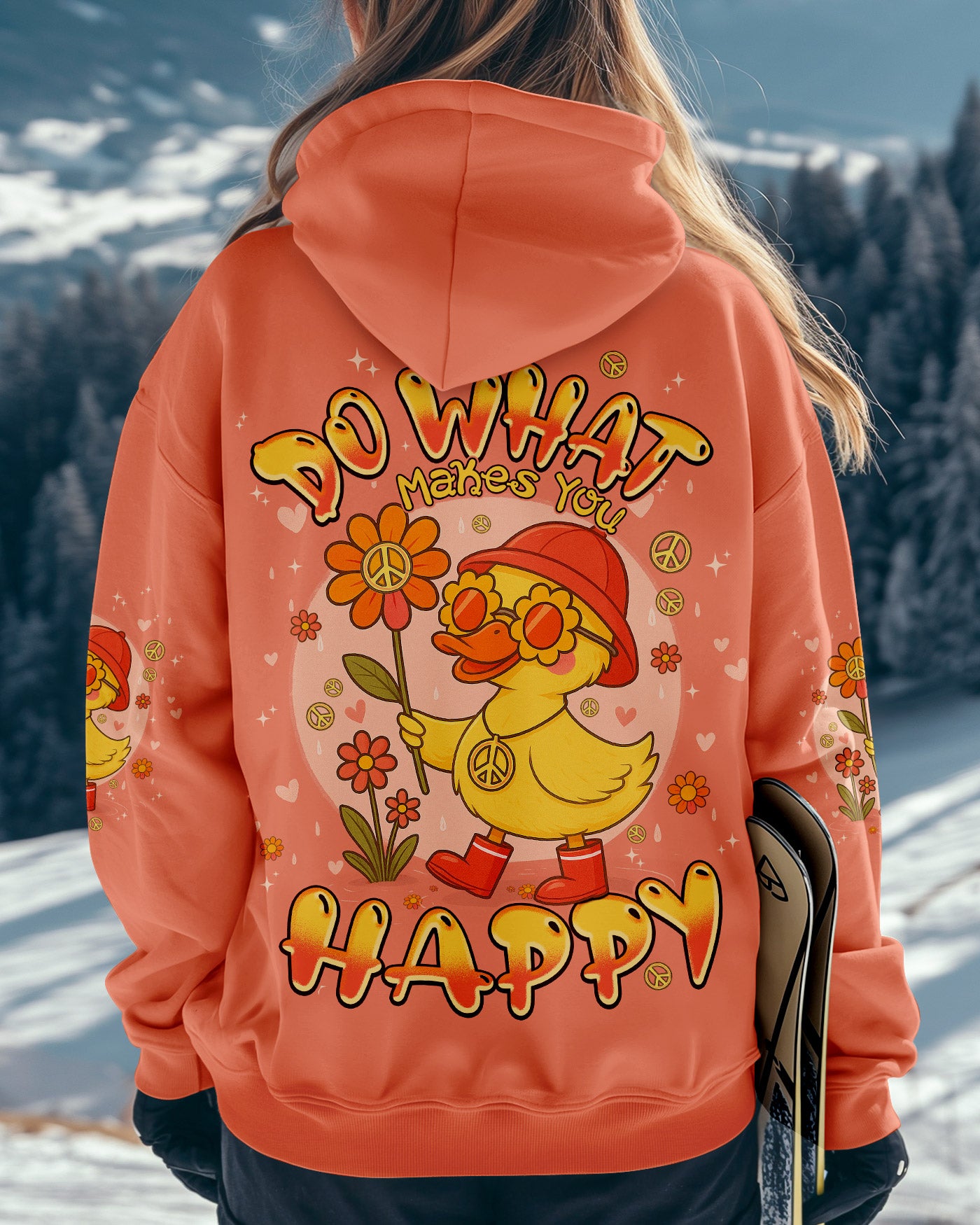 DO WHAT MAKES YOU HAPPY DUCK HIPPIE ALL OVER PRINT - TYPQ0708252
