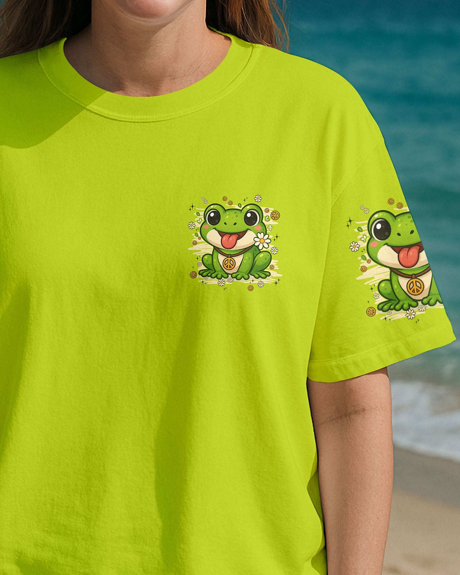BE YOU THE WORLD WILL ADJUST FROG HIPPIE ALL OVER PRINT - TYPQ0808253