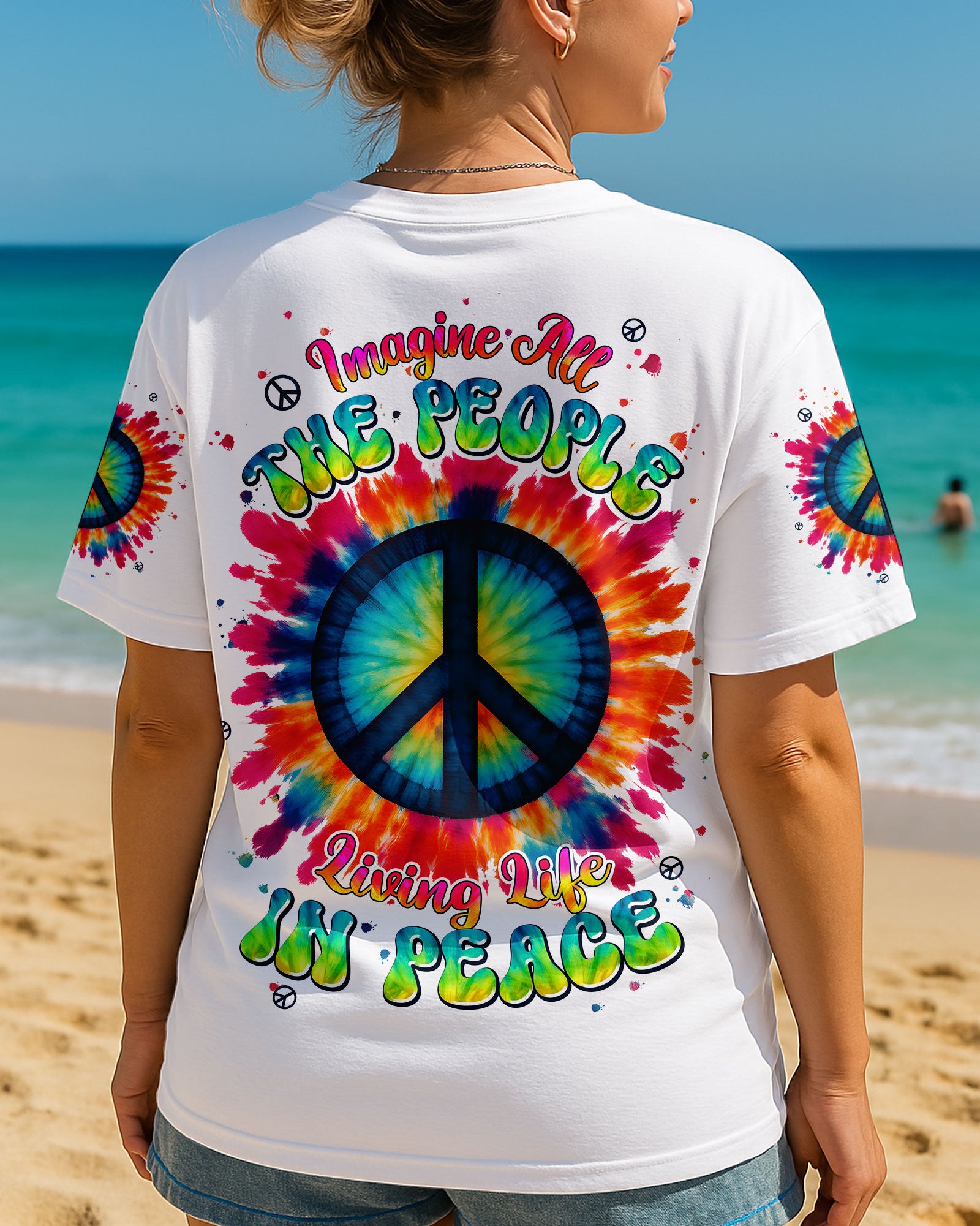 IMAGINE ALL THE PEOPLE LIVING LIFE IN PEACE TIE DYE ALL OVER PRINT - TYPQ0906251