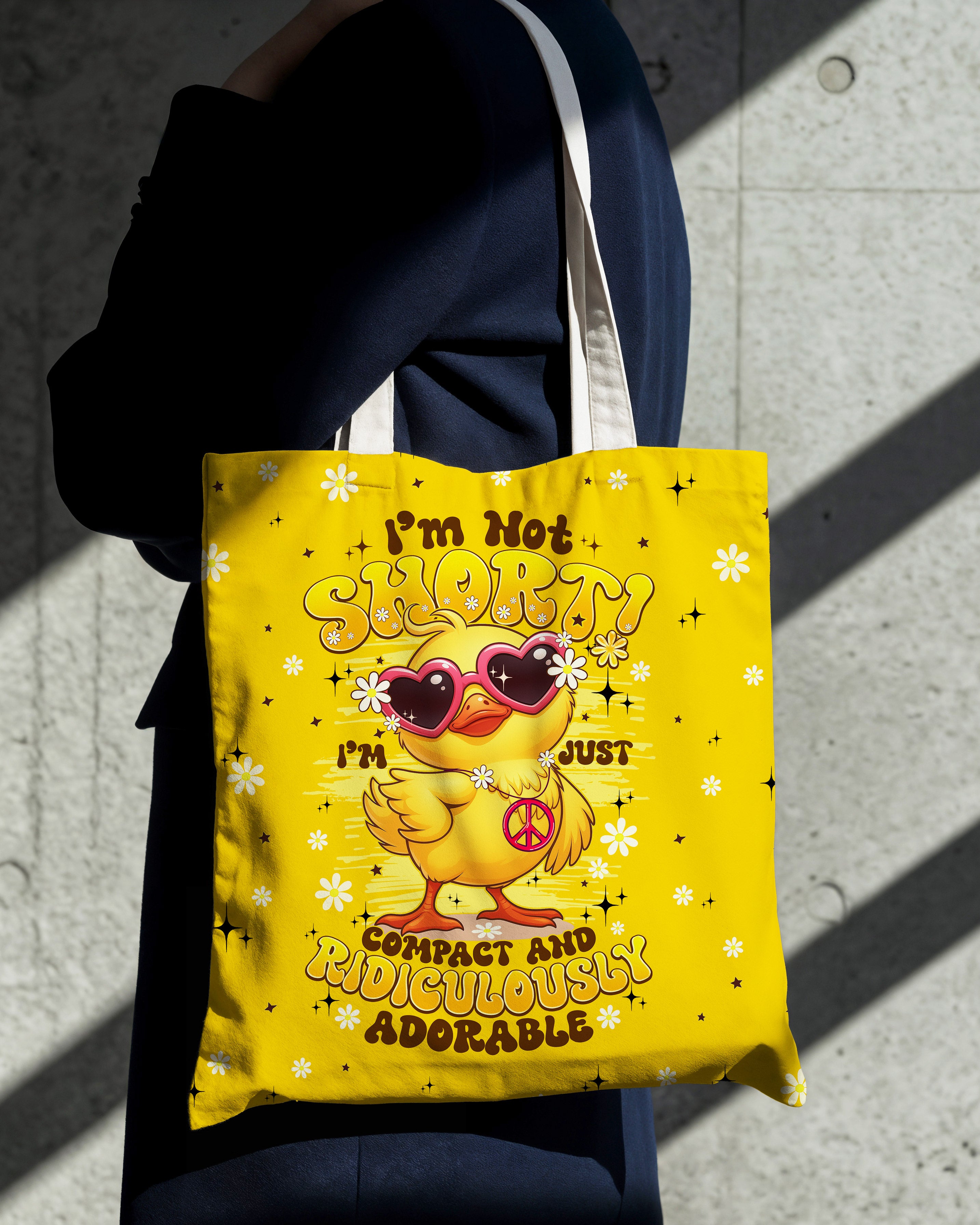 I'M NOT SHORT DUCK HIPPIE TOTE BAG - TYPQ0907253