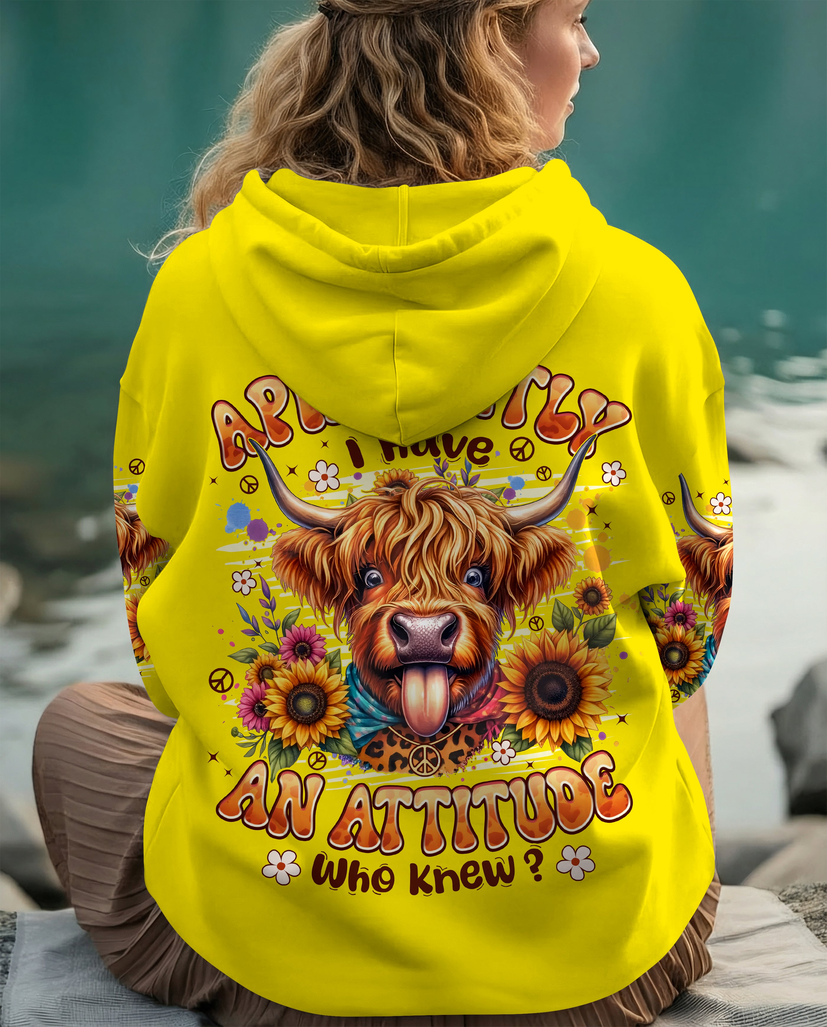 APPARENTLY I HAVE AN ATTITUDE WHO KNEW COW ALL OVER PRINT - TYPQ0912251
