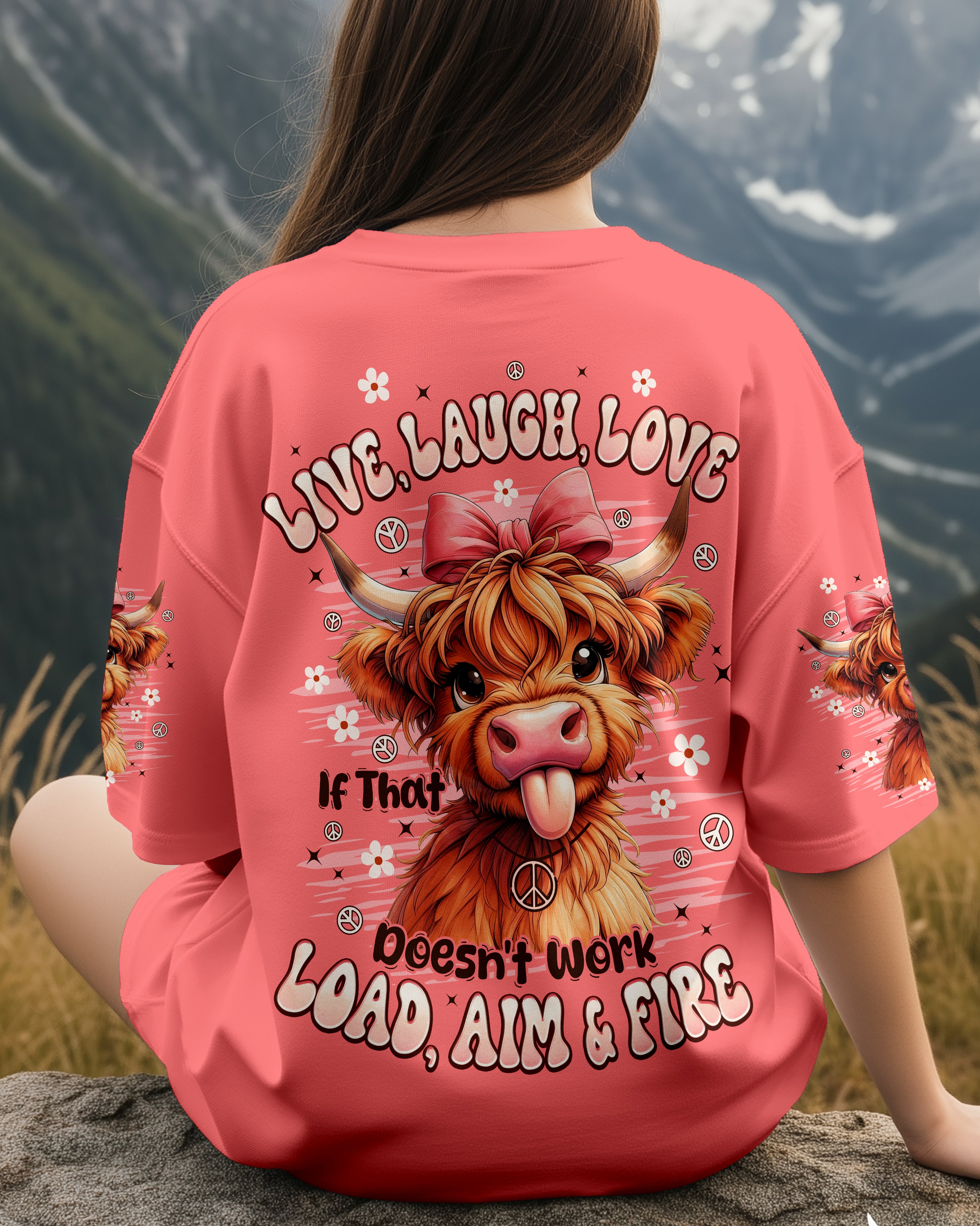 LIVE LAUGH LOVE COW ALL OVER PRINT - TYPQ0912252